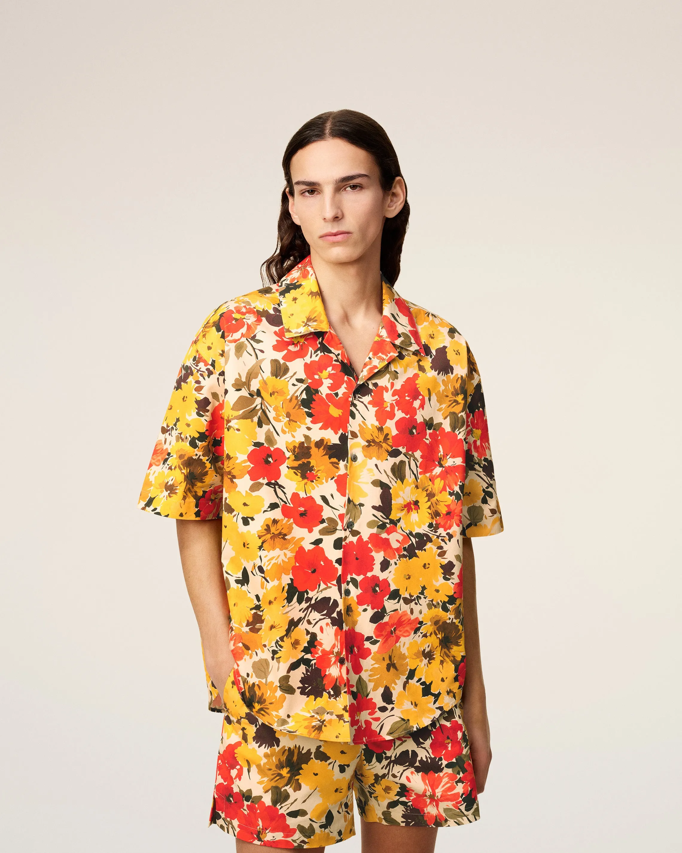 Chemise Jaune Fleurie À Manches Courtes En Coton sold by Ami product image thumbnail 3