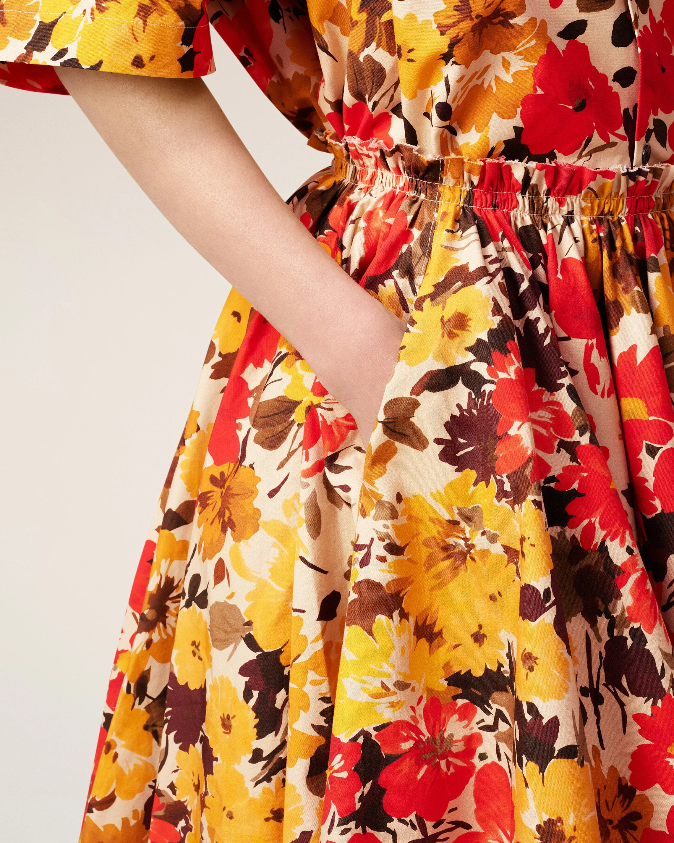 Jupe Jaune Fleurie Midi À Godets En Coton sold by Ami product image thumbnail 5