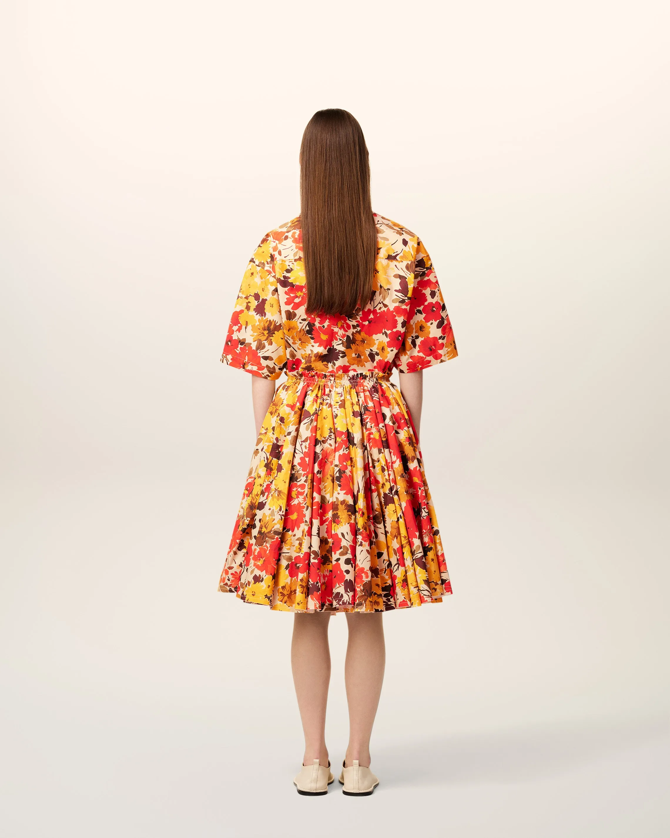 Jupe Jaune Fleurie Midi À Godets En Coton sold by Ami product image thumbnail 4