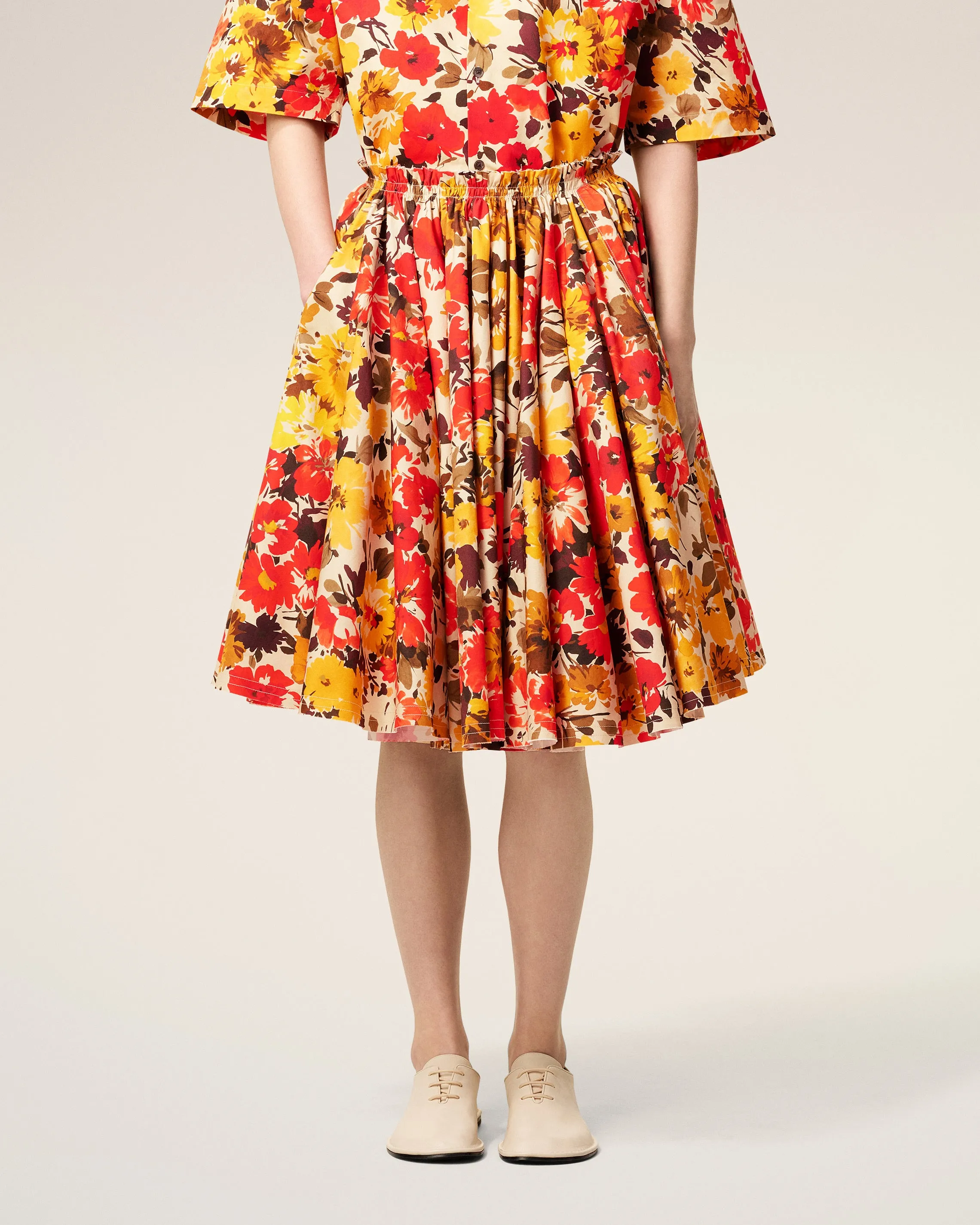 Jupe Jaune Fleurie Midi À Godets En Coton sold by Ami product image thumbnail 3