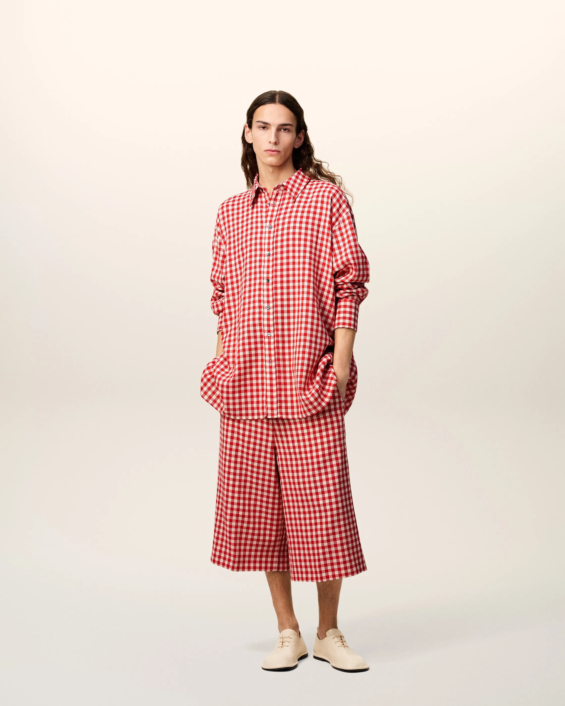 Chemise Rouge à Carreaux Ample En Laine sold by Ami product image thumbnail 2
