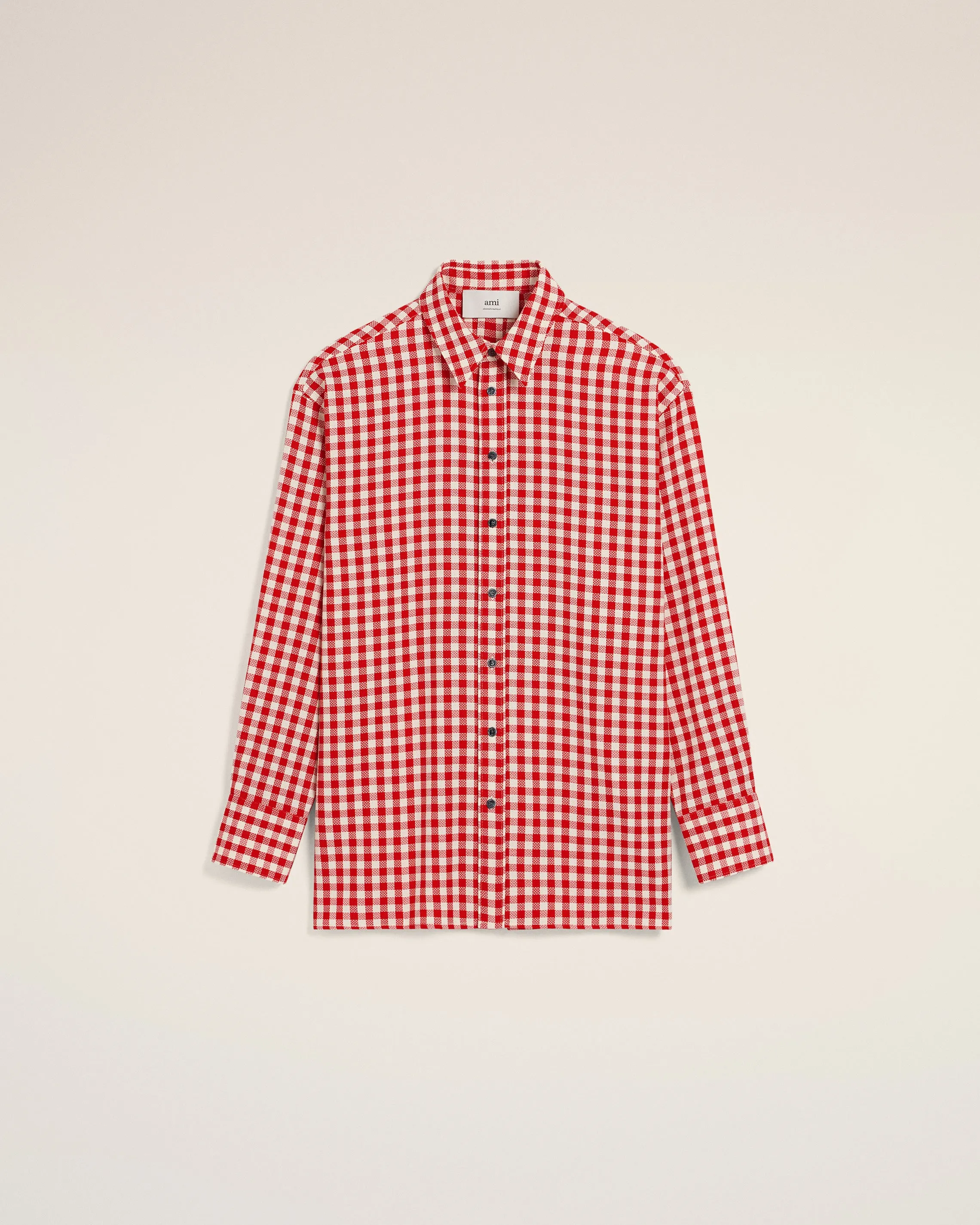 Chemise Rouge à Carreaux Ample En Laine sold by Ami