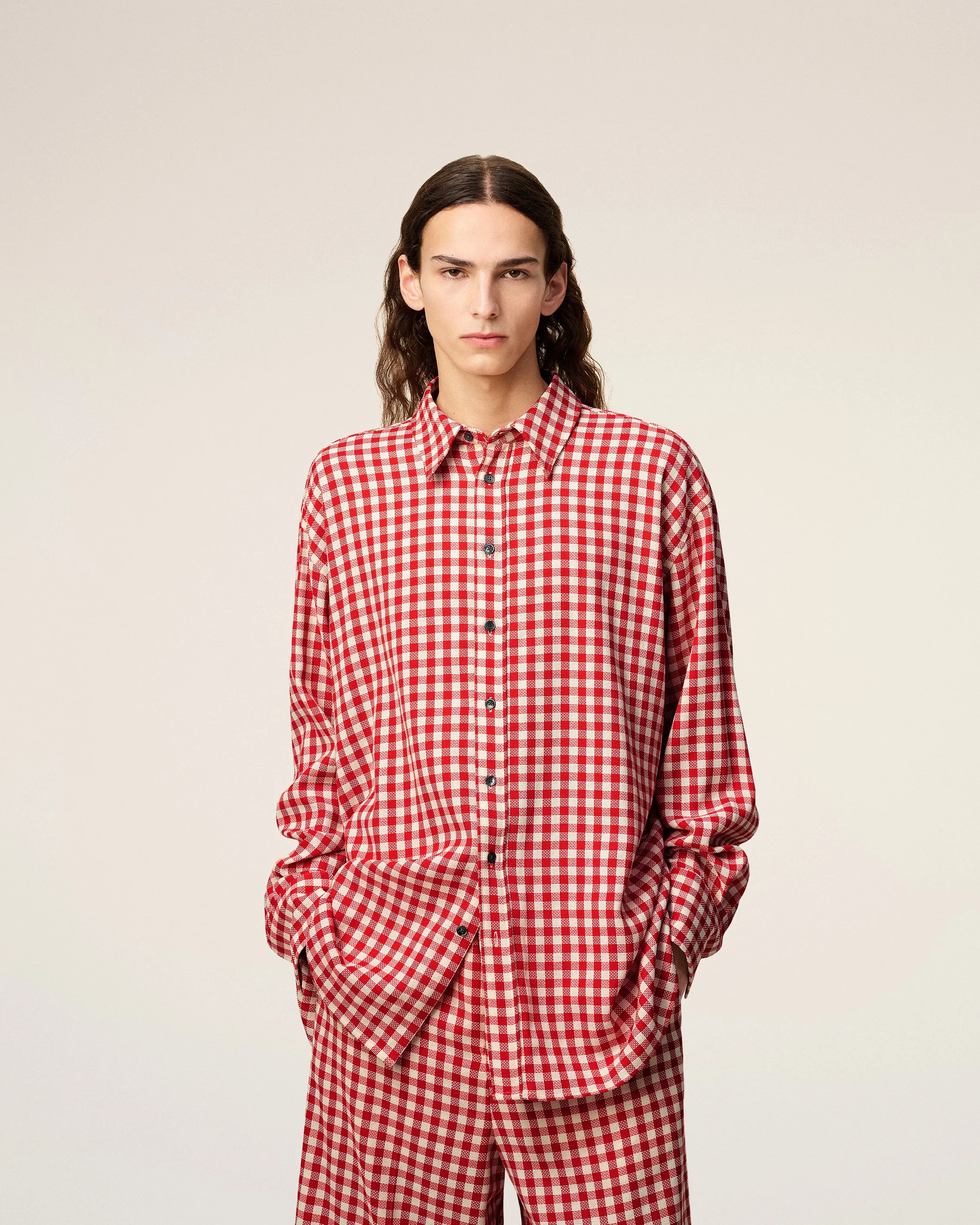 Chemise Rouge à Carreaux Ample En Laine sold by Ami product image thumbnail 3