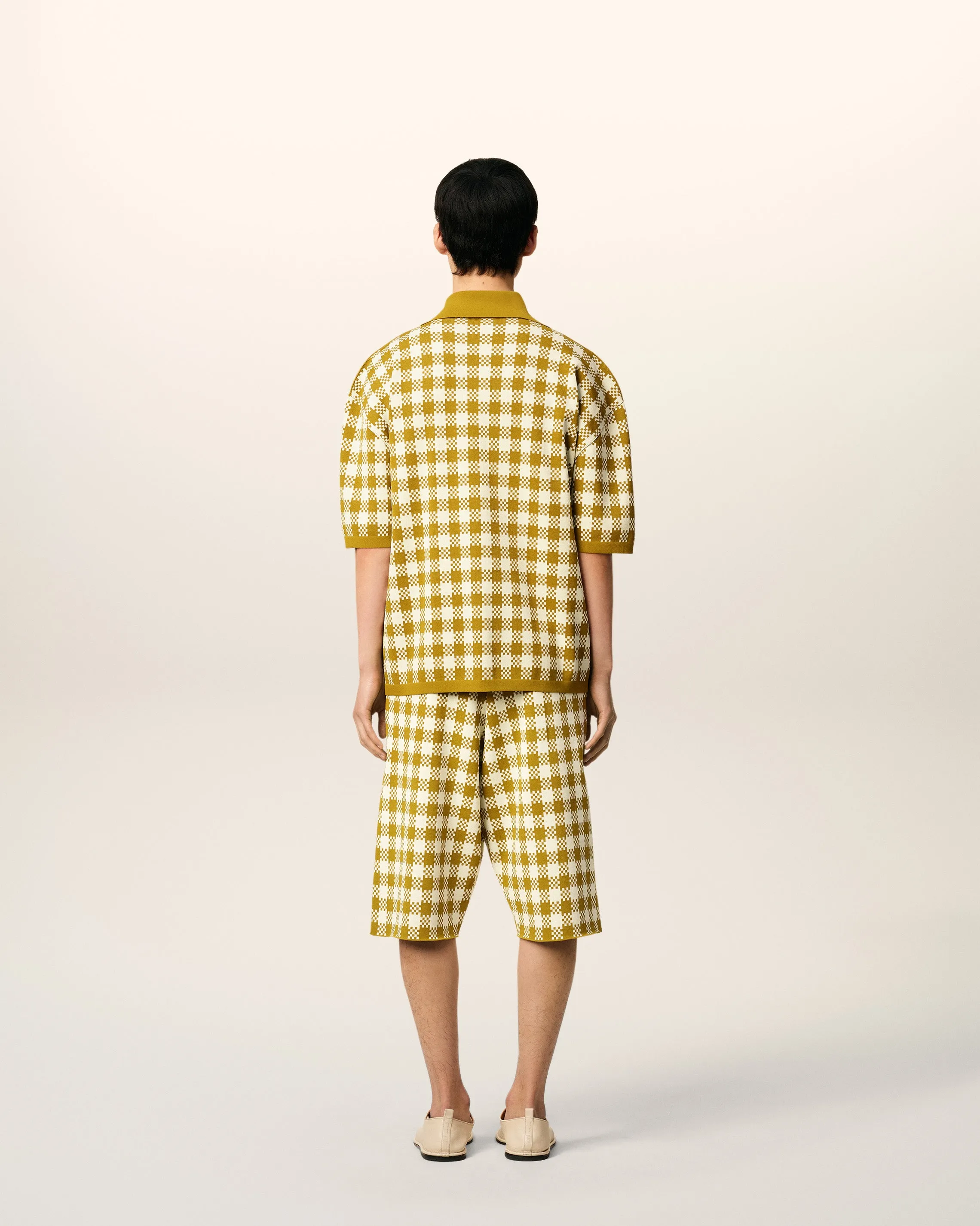 Polo Blanc Et Jaune Moutarde Vichy À Manches Courtes sold by Ami product image thumbnail 5