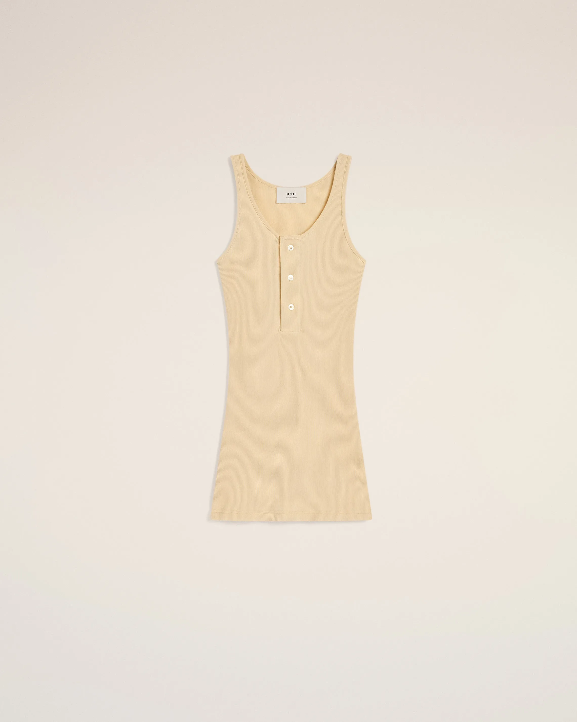 Débardeur Beige En Jersey Côtelé Léger sold by Ami