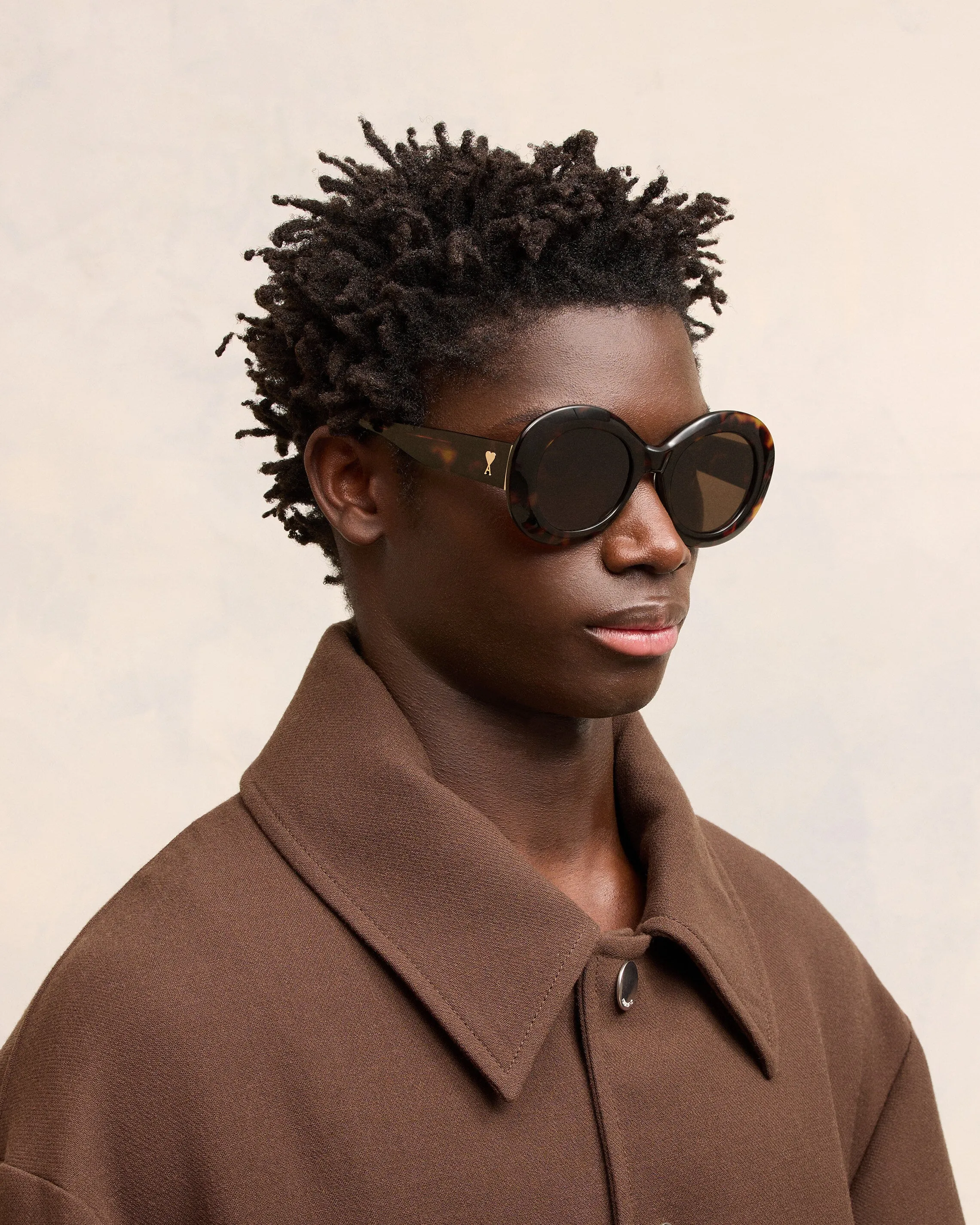 Lunettes De Soleil Rondes Ami de Coeur Marrons sold by Ami product image thumbnail 2