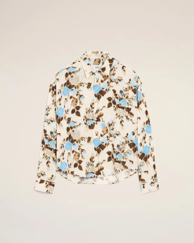 Chemise Bleue Boxy Bleue Imprimé Fleuris sold by Ami