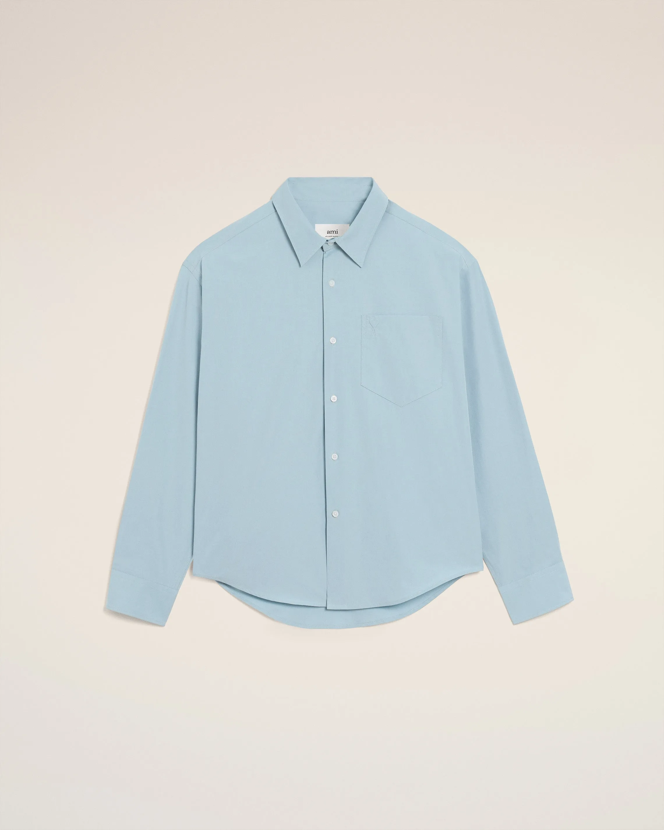 Chemise Bleue Boxy Embossée Ami de Coeur En Coton sold by Ami