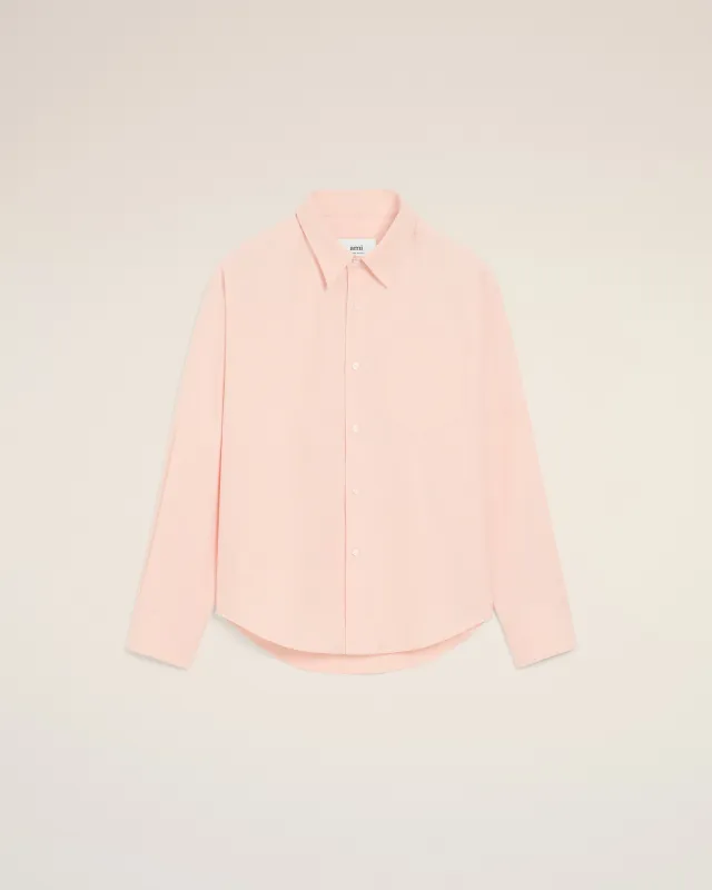 Chemise Rose Boxy Embossée Ami De Coeur En Coton sold by Ami