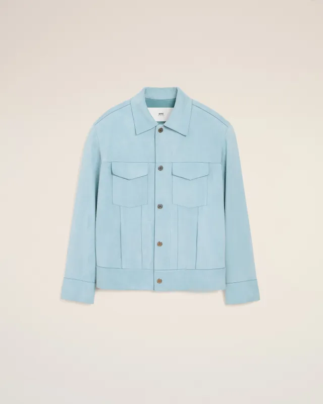 Veste Trucker Bleue En Cuir sold by Ami