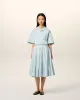 Jupe Corolle Bleue Midi En Taffetas sold by Ami