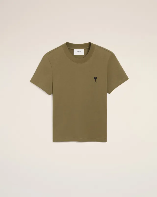 T-shirt Vert Ami De Coeur Croppé En Coton sold by Ami