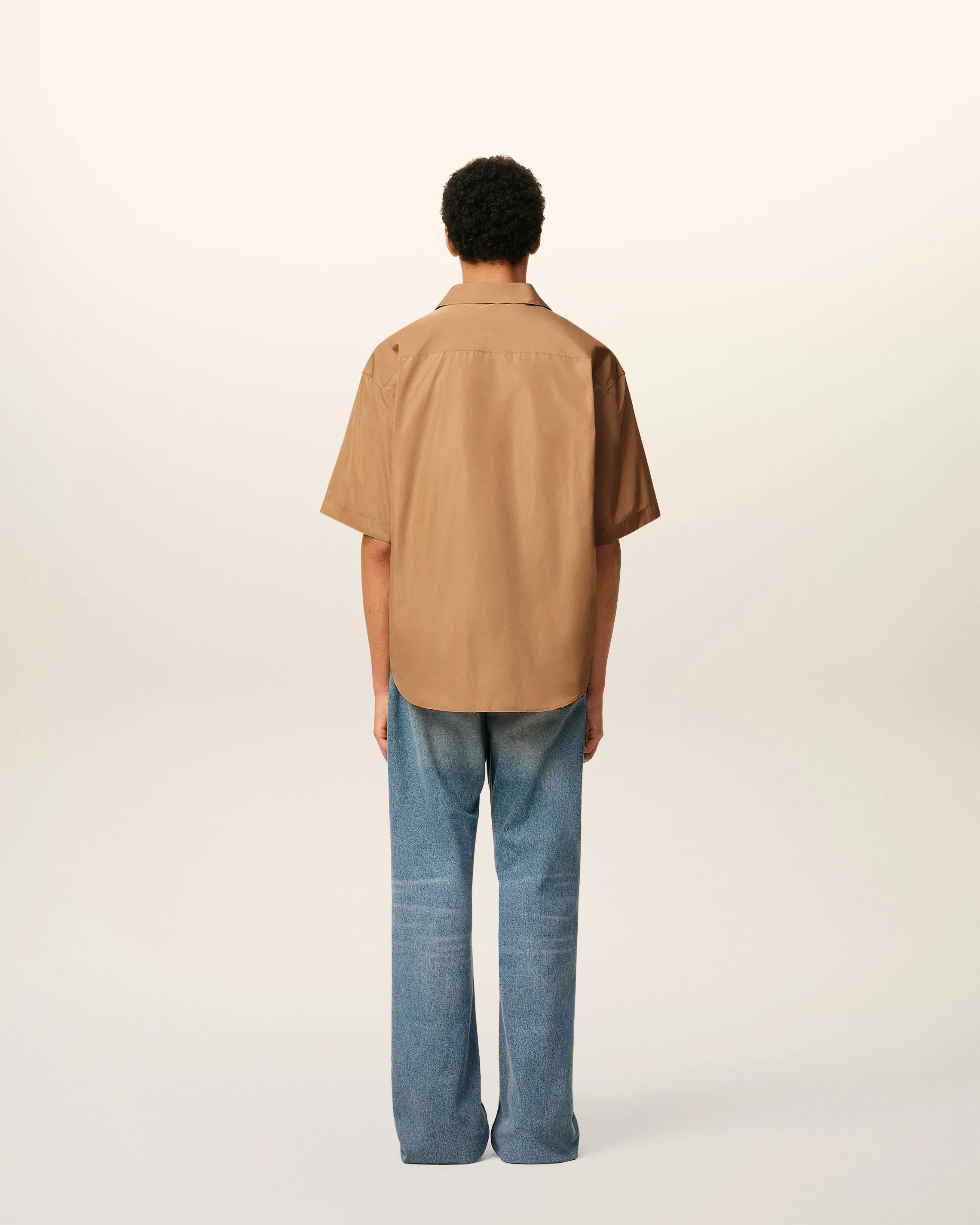 Chemise Marron Boxy Courtes En Taffetass sold by Ami product image thumbnail 5