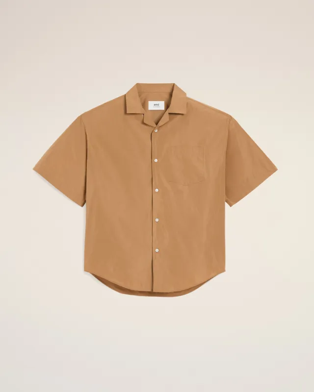 Chemise Marron Boxy  Courtes En Taffetass sold by Ami