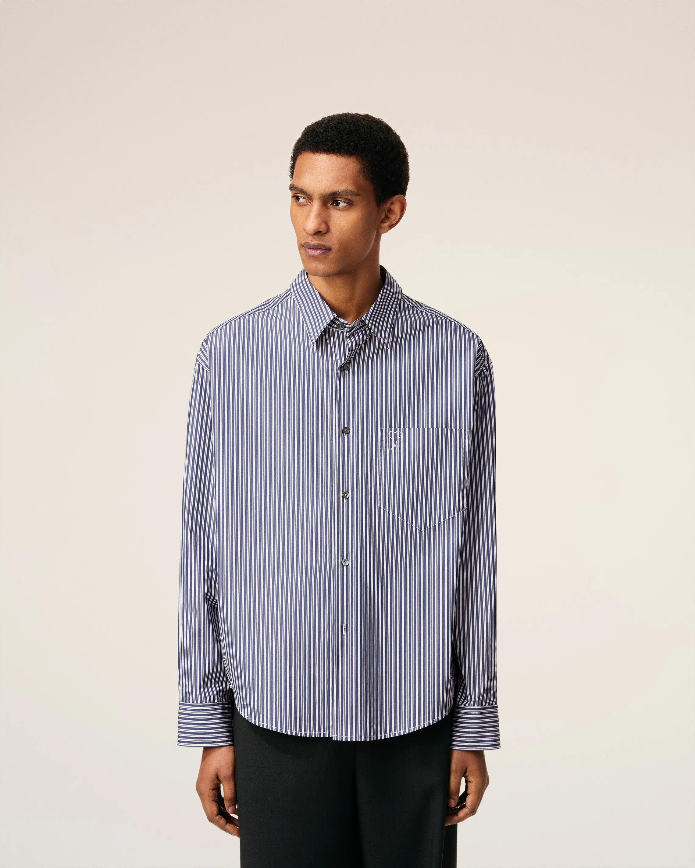 Chemise Bleue Boxy Embossée Rayée Ami de Coeur En Coton sold by Ami product image thumbnail 3