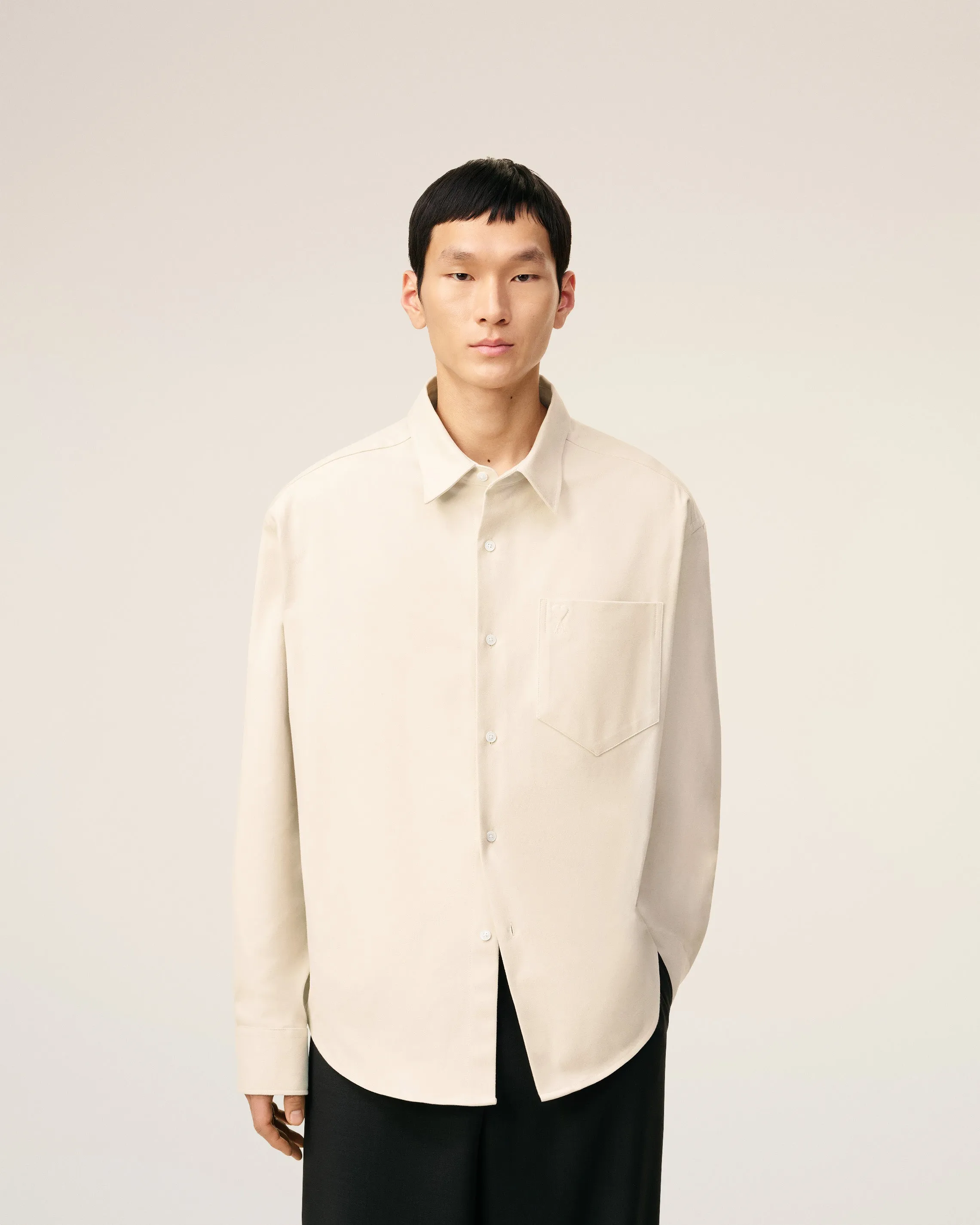 Chemise Beige Boxy Embossée Ami De Coeur En Coton sold by Ami product image thumbnail 3