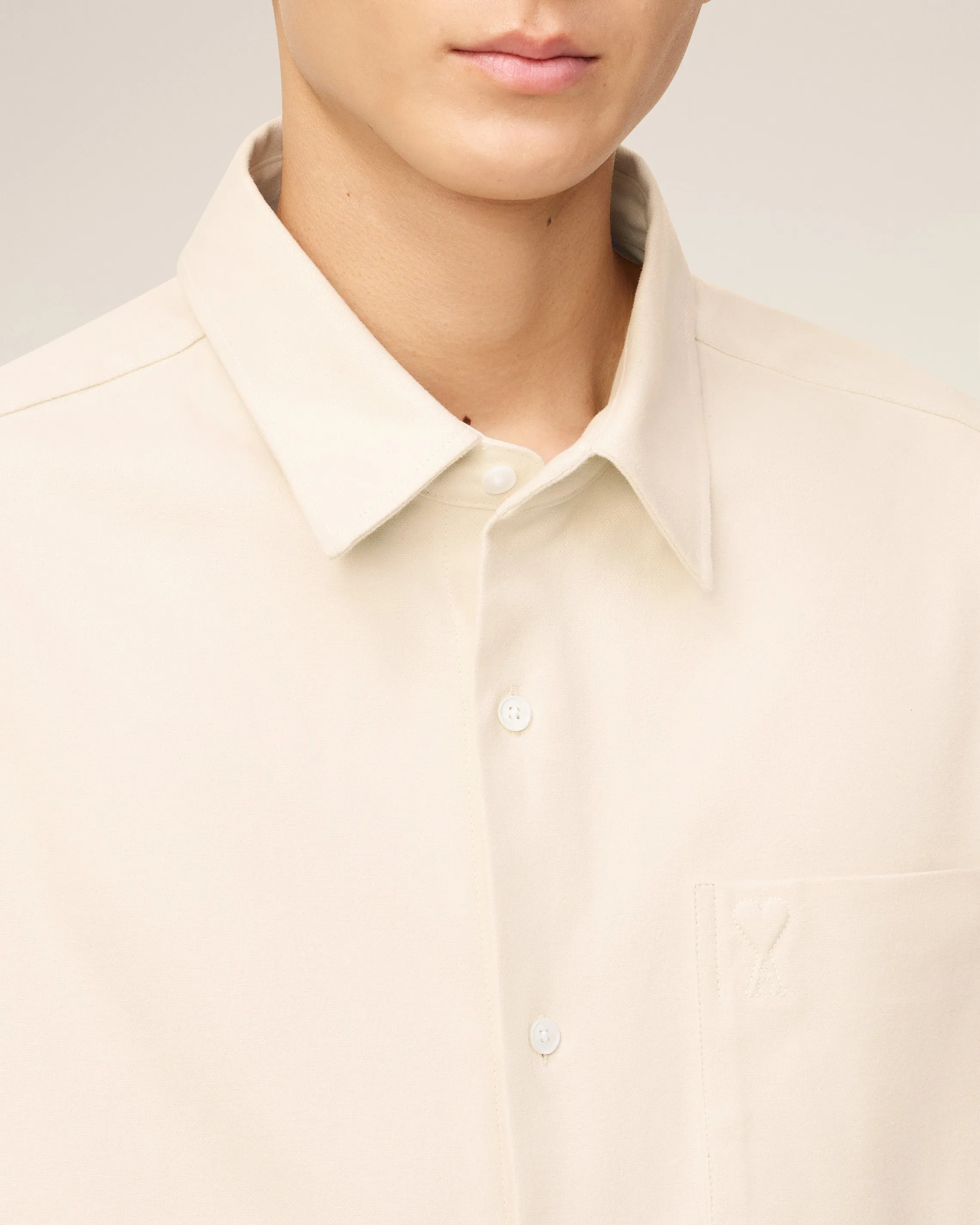 Chemise Beige Boxy Embossée Ami De Coeur En Coton sold by Ami product image thumbnail 4