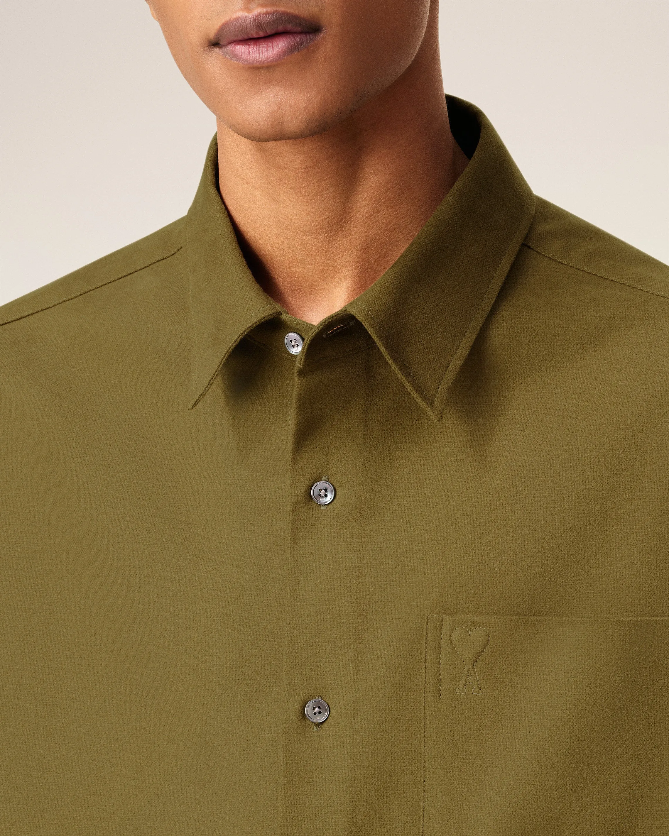 Chemise Verte Boxy Embossée Ami De Coeur En Coton sold by Ami product image thumbnail 4