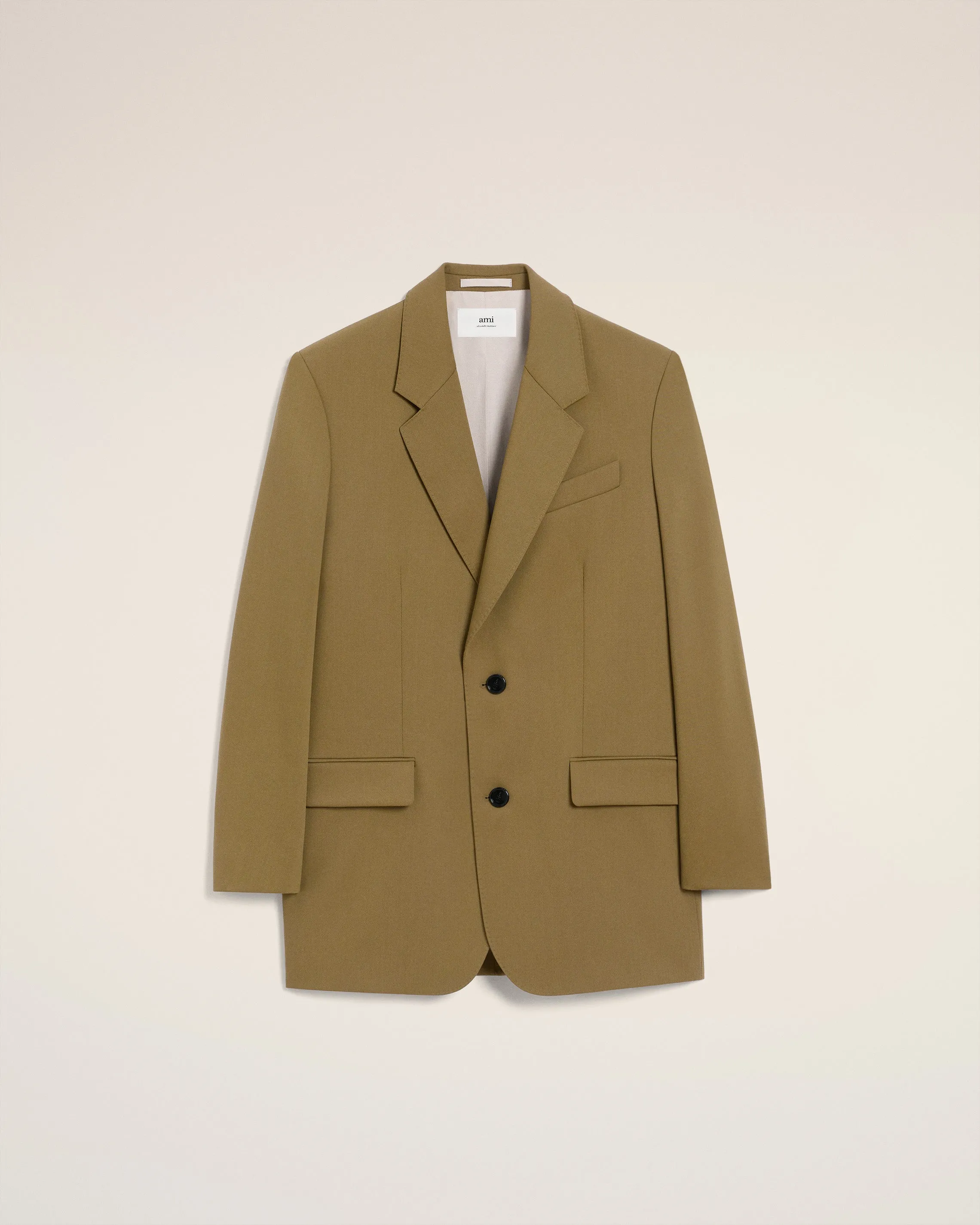 Veste Verte Ample Deux Boutons En Laine sold by Ami