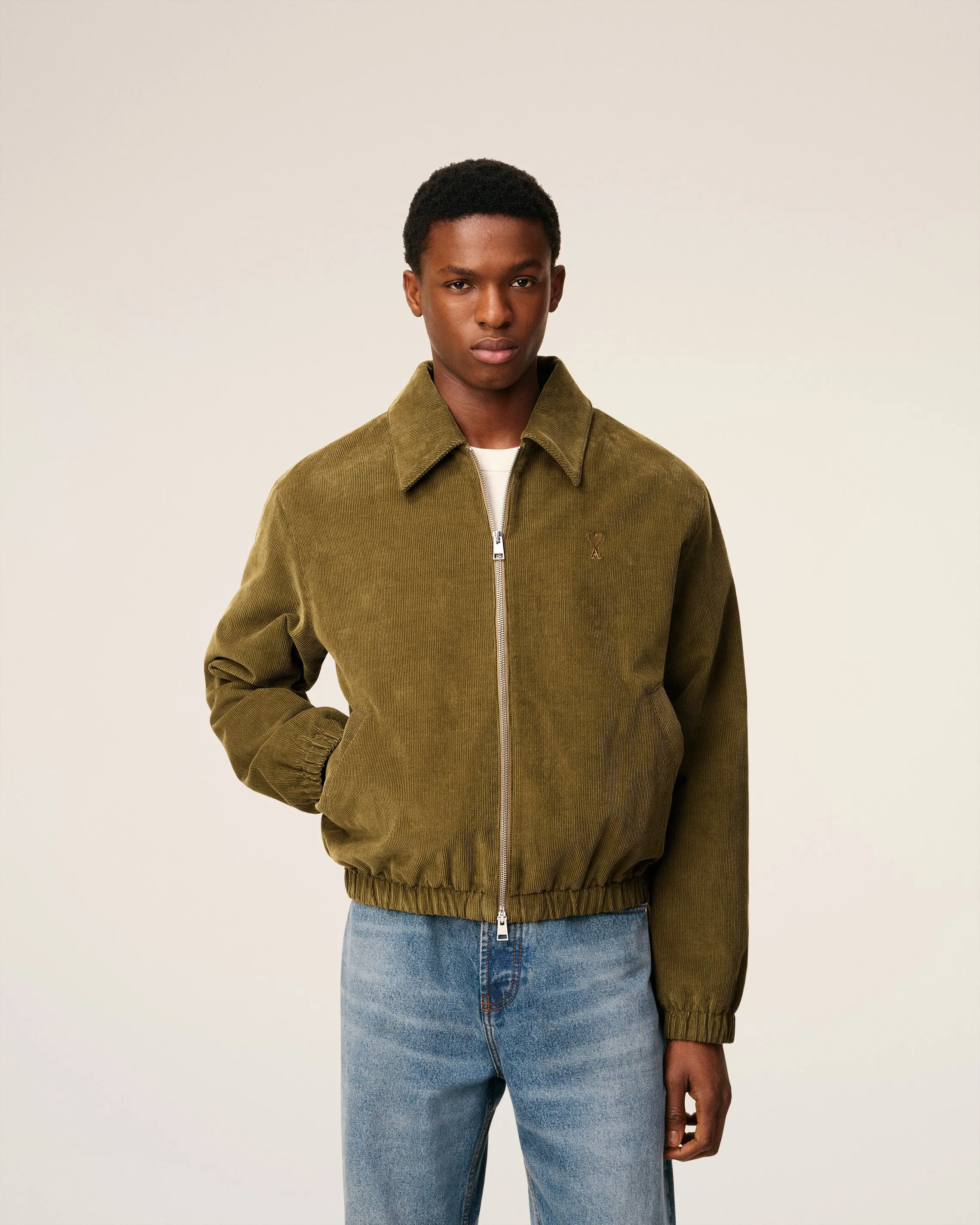 Blouson Vert Zippé Ami De Coeur En Coton sold by Ami product image thumbnail 3