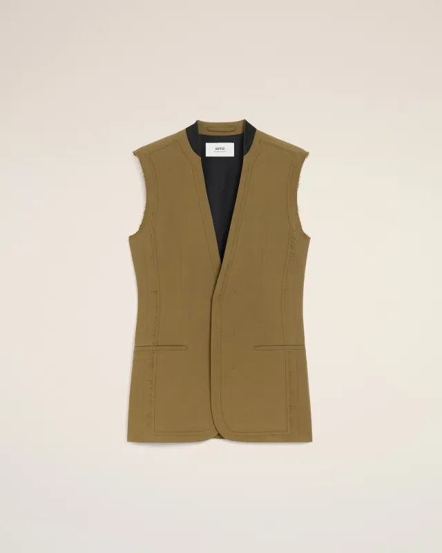 Veste Verte Sans Manches En Laine sold by Ami