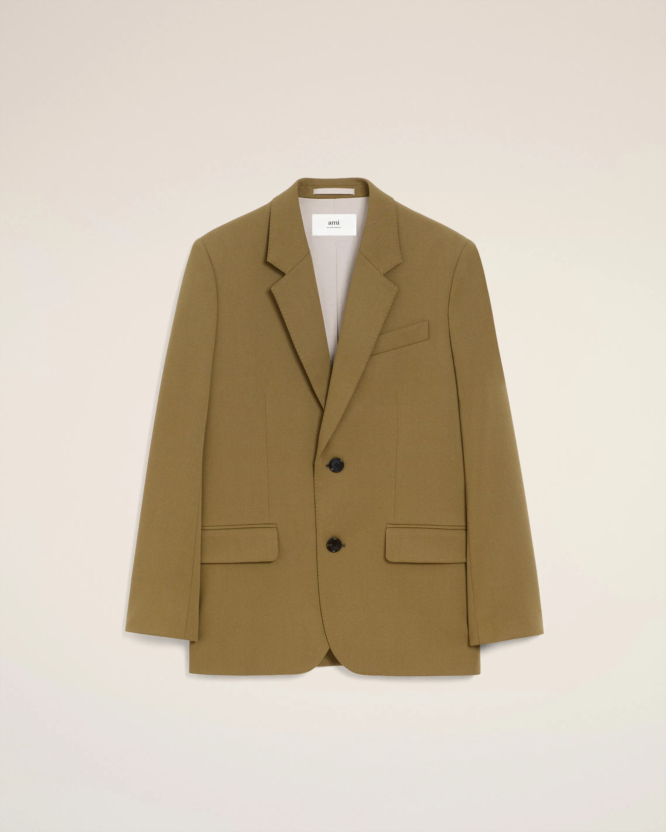 Veste Verte Ample Deux Boutons En Laine sold by Ami