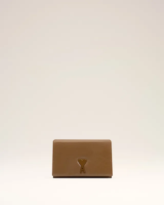 Portefeuille à Bandoulière Marron Voulez Vous En Cuir Lisse sold by Ami