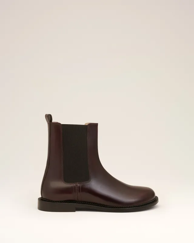 Bottines Chelsea Bordeaux A Bout Anatomique En Cuir sold by Ami