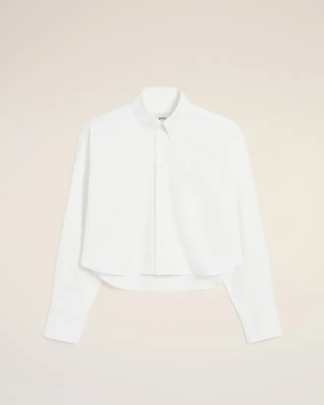 Chemise Blanche Croppée Oversize Ami De Coeur En Coton sold by Ami