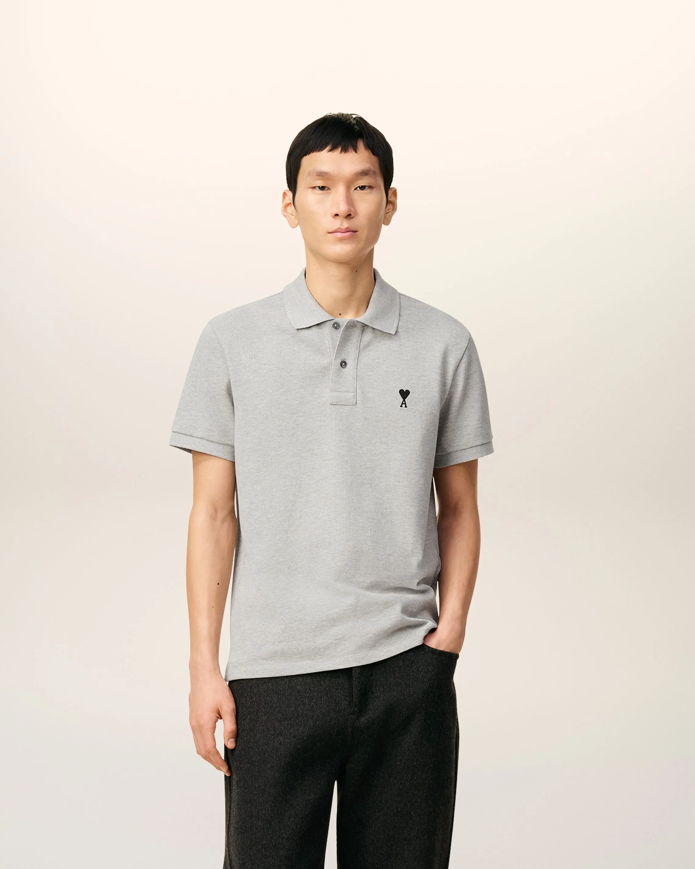 Polo gris en coton Ami de Coeur sold by Ami product image thumbnail 2