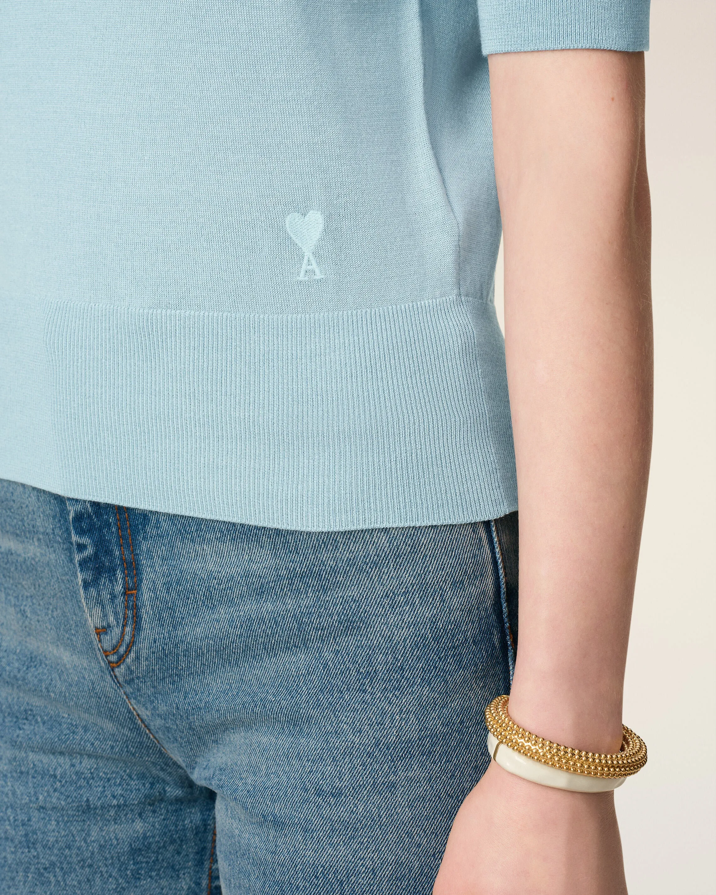 Polo Bleu Ami De Coeur En Laine sold by Ami product image thumbnail 4