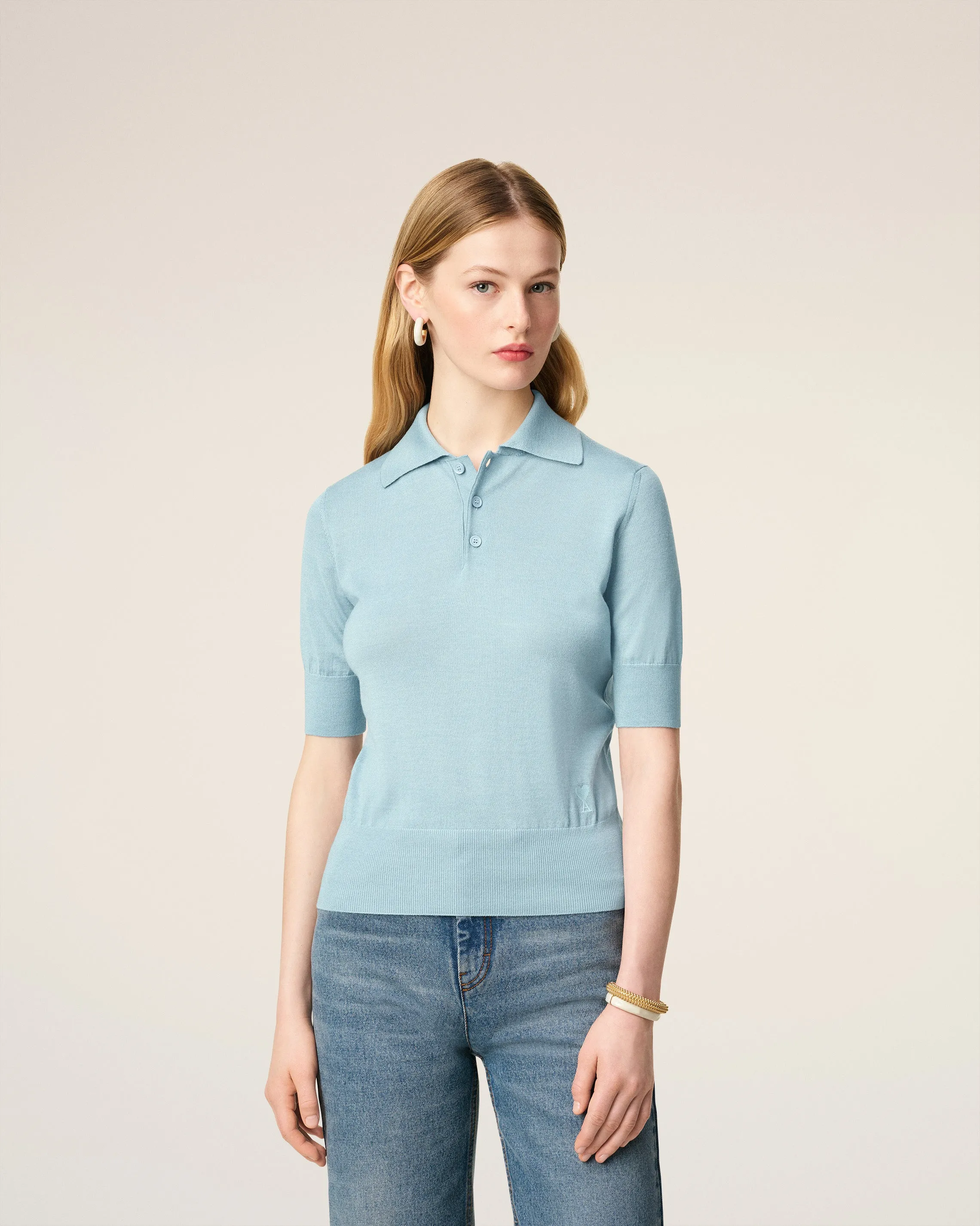 Polo Bleu Ami De Coeur En Laine sold by Ami product image thumbnail 3