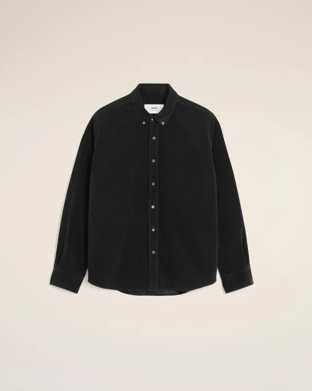 Chemise Noire Col Boutonné Ami De Coeur En Coton sold by Ami