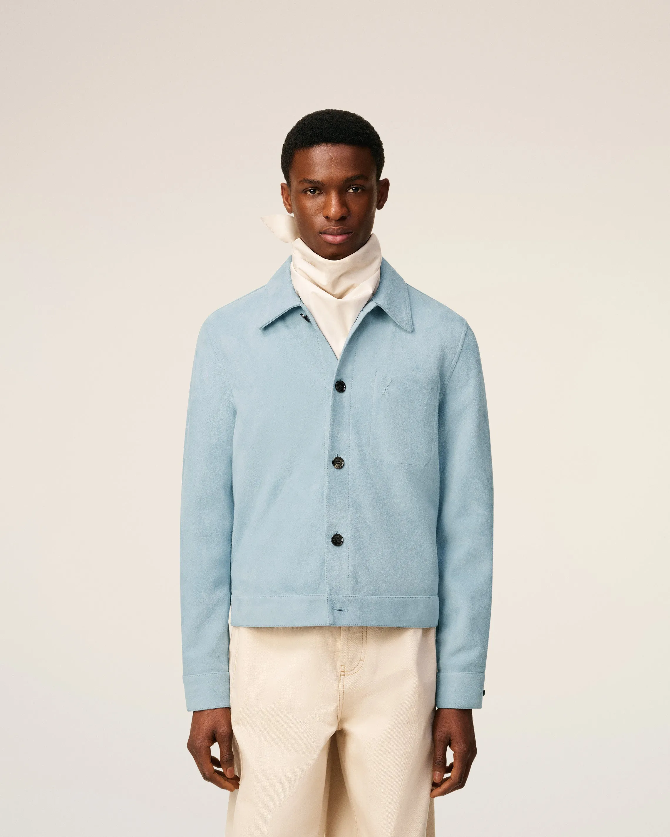 Veste Bleue Boutonnée Ami De Coeur En Cuir sold by Ami product image thumbnail 3