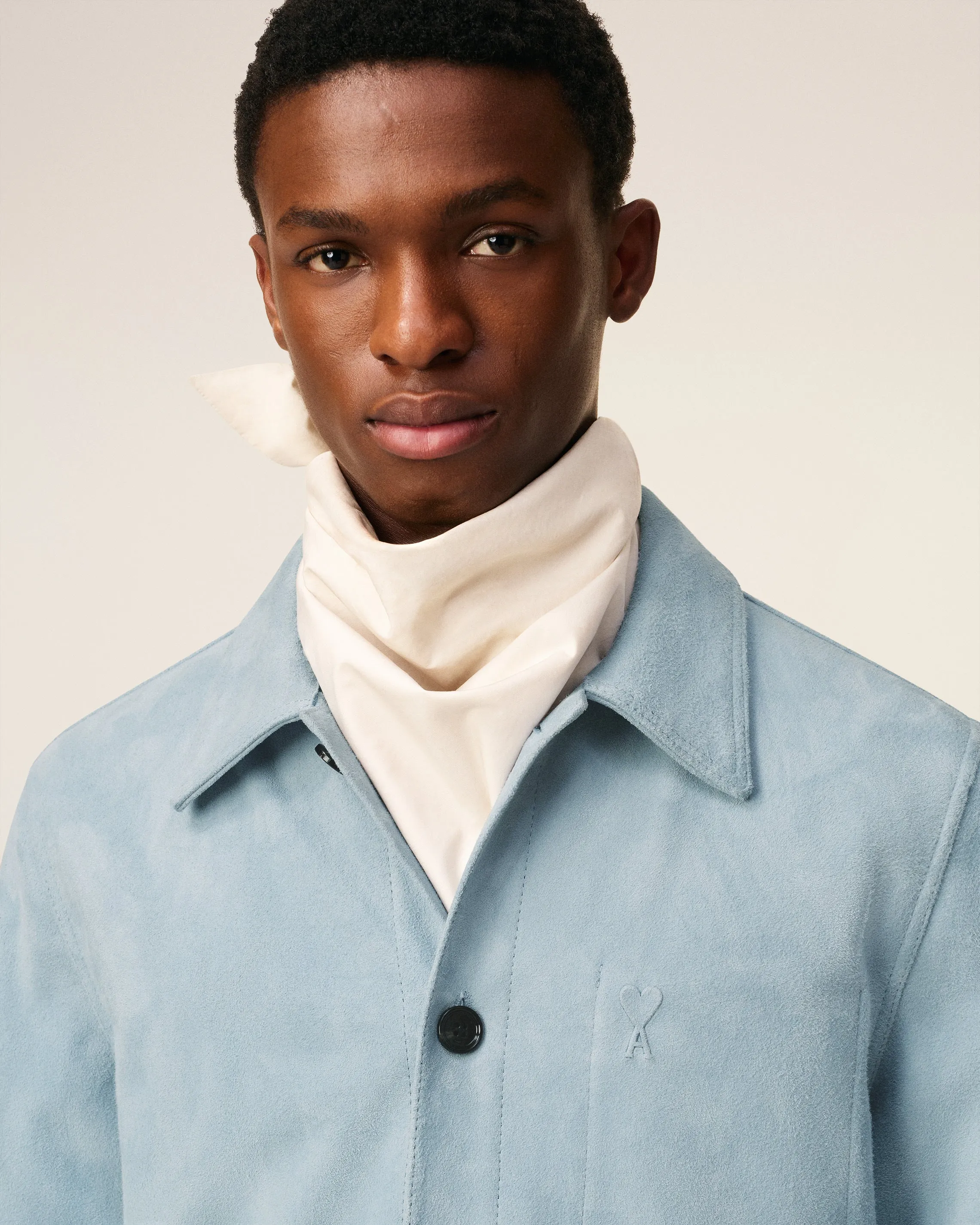 Veste Bleue Boutonnée Ami De Coeur En Cuir sold by Ami product image thumbnail 4