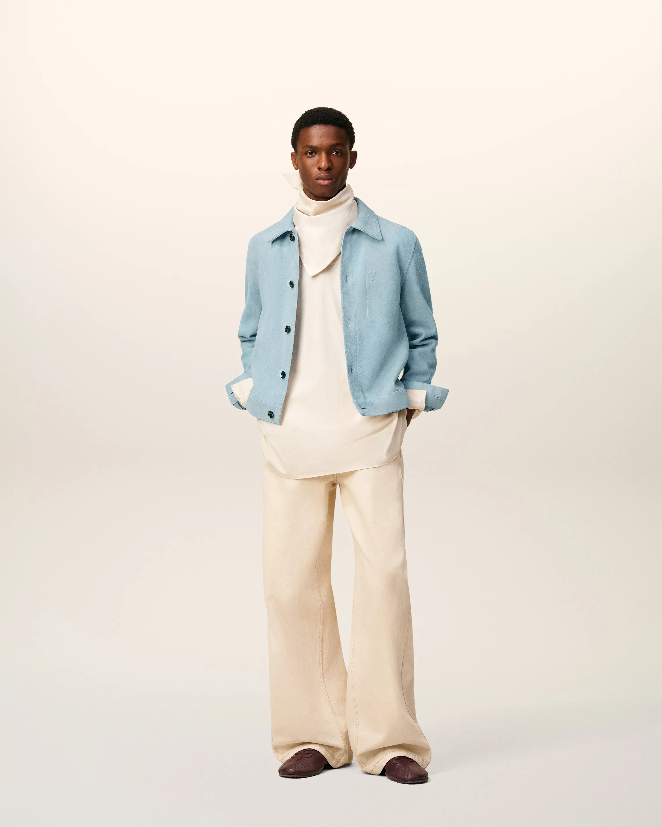 Veste Bleue Boutonnée Ami De Coeur En Cuir sold by Ami product image thumbnail 2