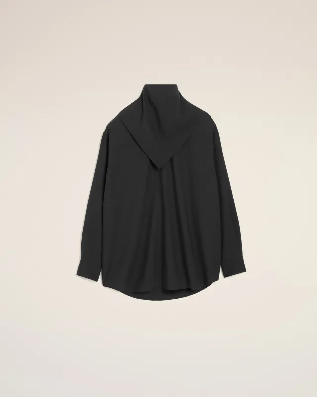 Blouse Noire Col Bandana Manches Longues En Laine made by Ami