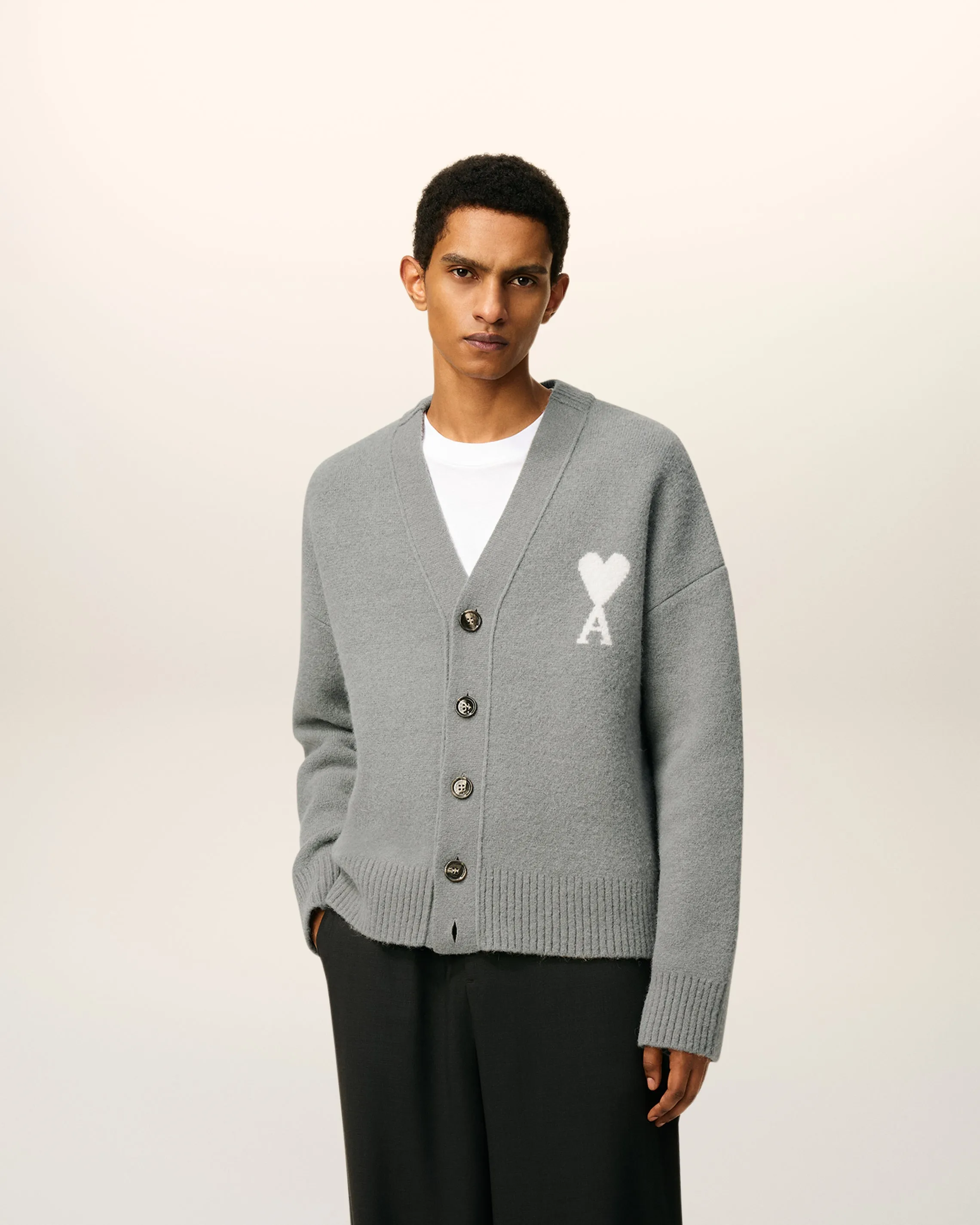 Cardigan Gris Ami De Coeur En Maille Alpaga sold by Ami product image thumbnail 2