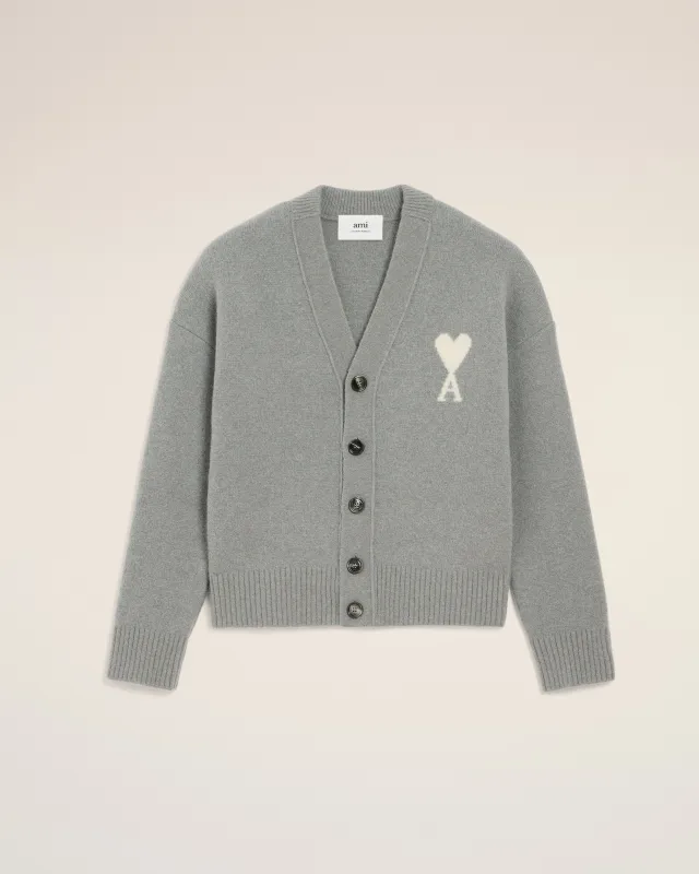 Cardigan Gris Ami De Coeur En Maille Alpaga sold by Ami