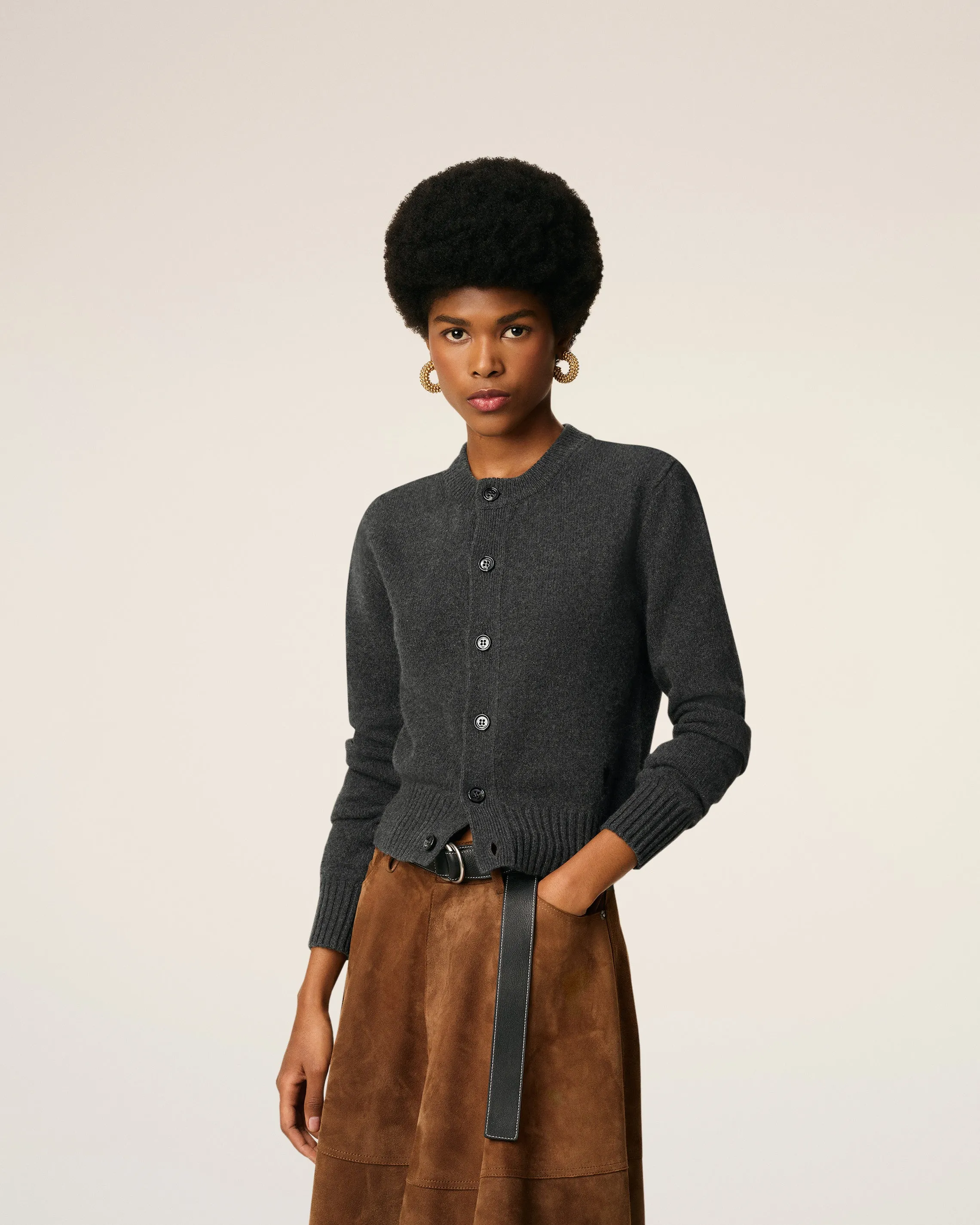 Cardigan Gris Ami De Coeur En Cachemire sold by Ami product image thumbnail 3