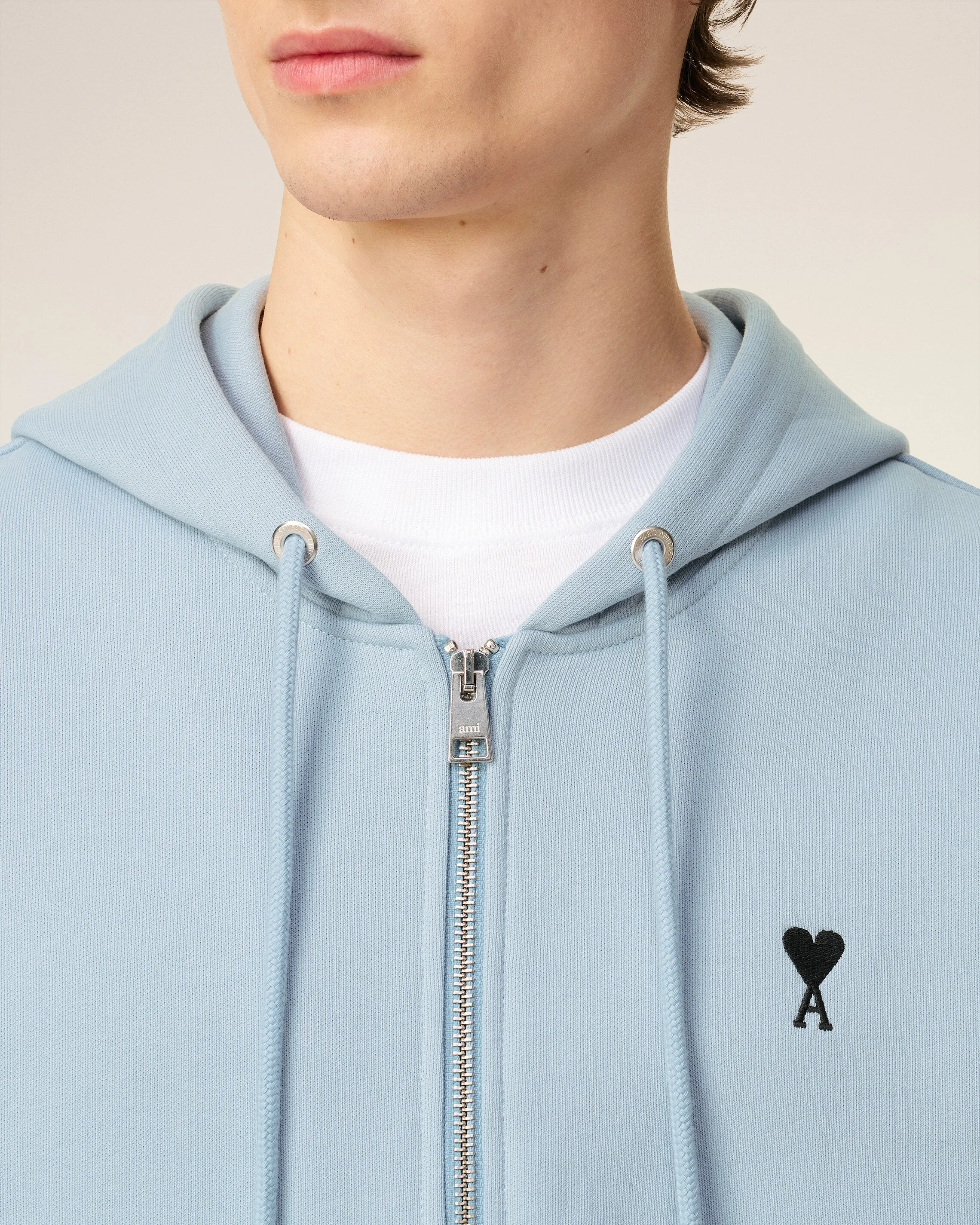 Hoodie Bleu Zippé Ami De Coeur En Coton sold by Ami product image thumbnail 4