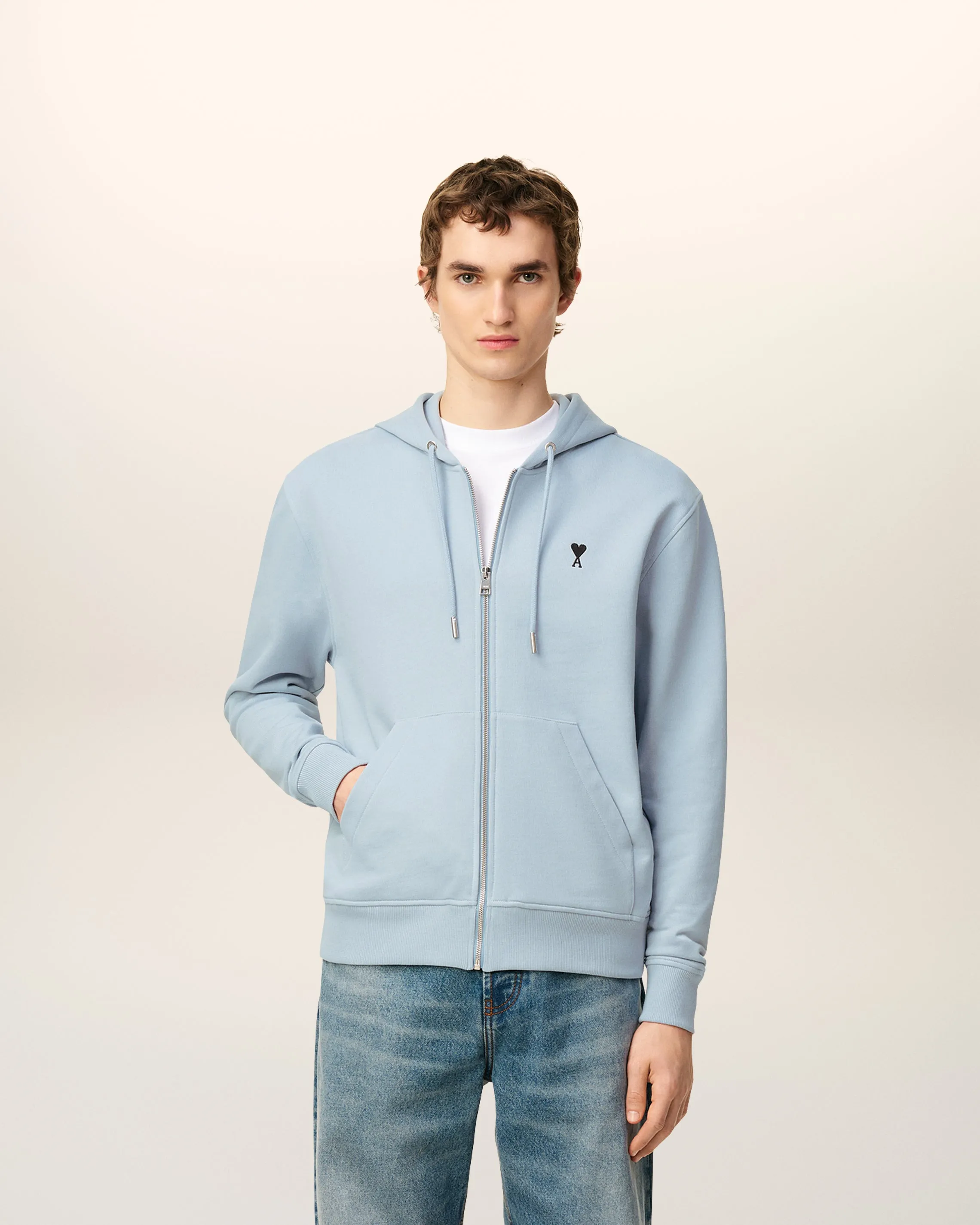 Hoodie Bleu Zippé Ami De Coeur En Coton sold by Ami product image thumbnail 2