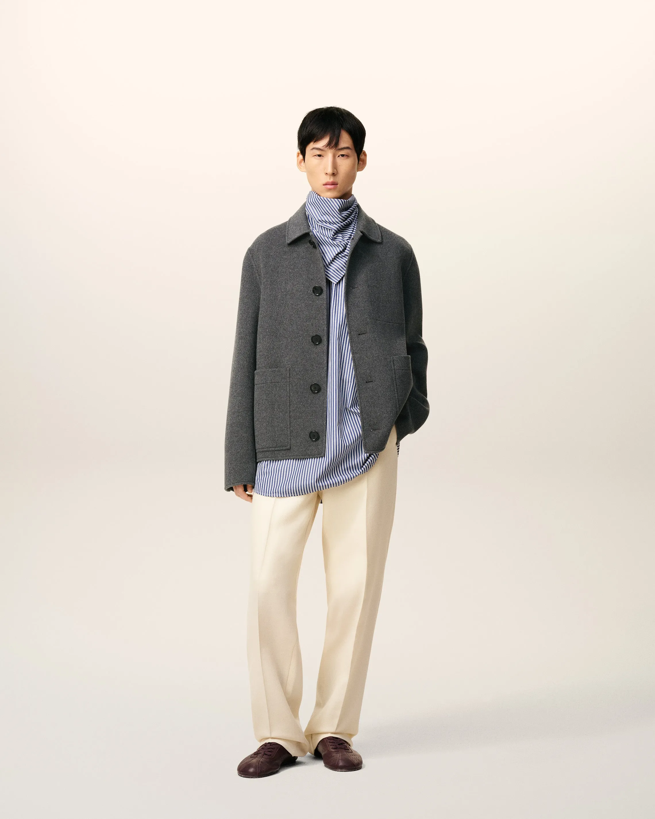 Blouson Gris Boule Boutonné En Laine sold by Ami product image thumbnail 2