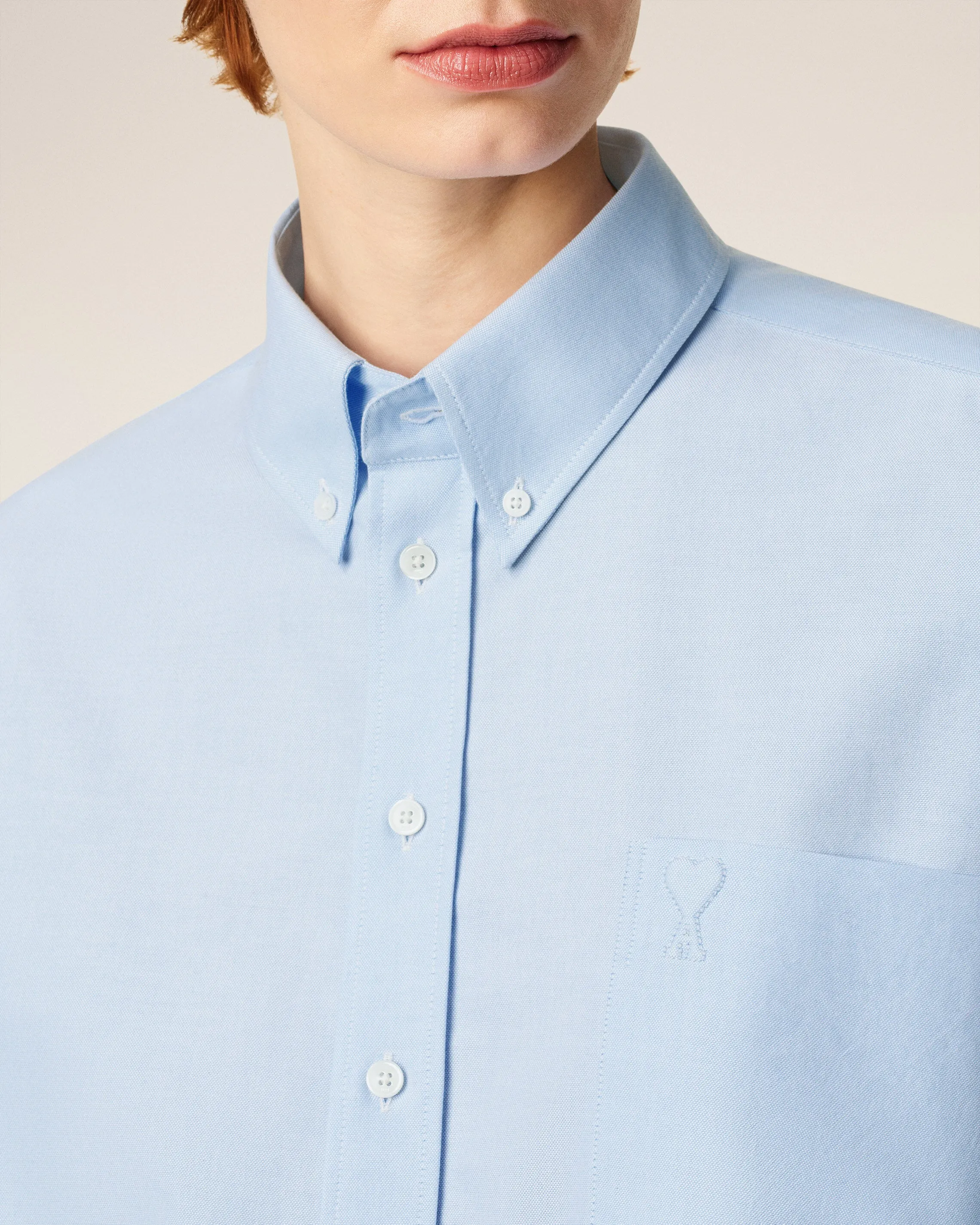 Chemise Courte Bleu Ami De Coeur Embossé en Coton sold by Ami product image thumbnail 4