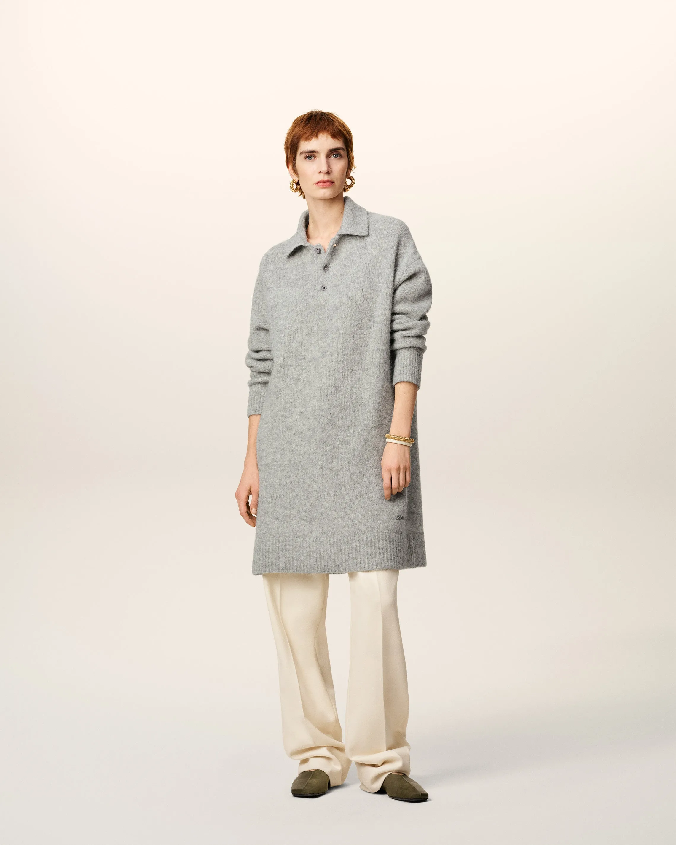 Robe Polo Grise En Alpaga sold by Ami product image thumbnail 2