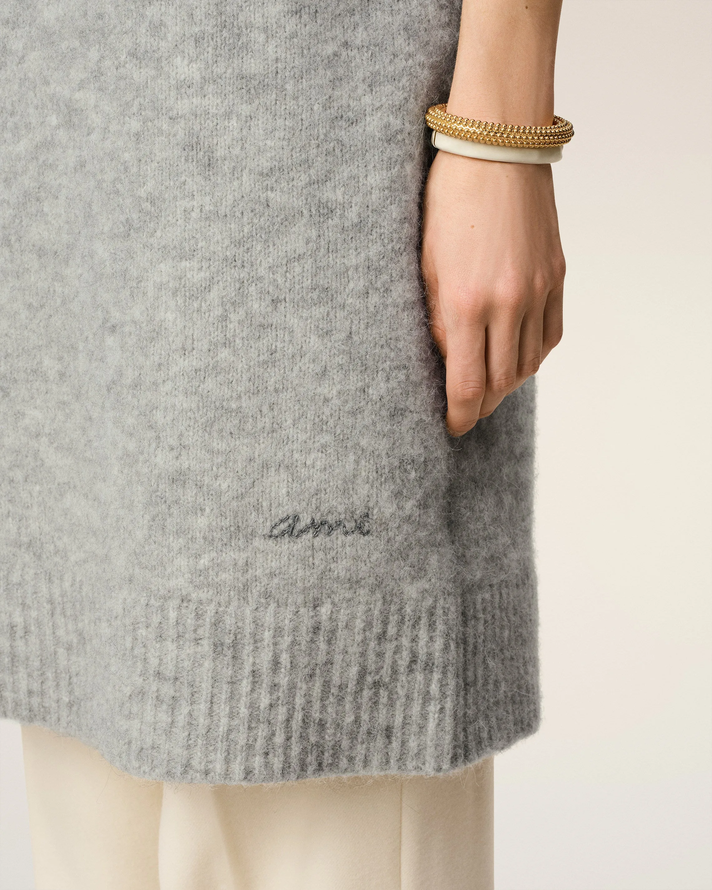 Robe Polo Grise En Alpaga sold by Ami product image thumbnail 4