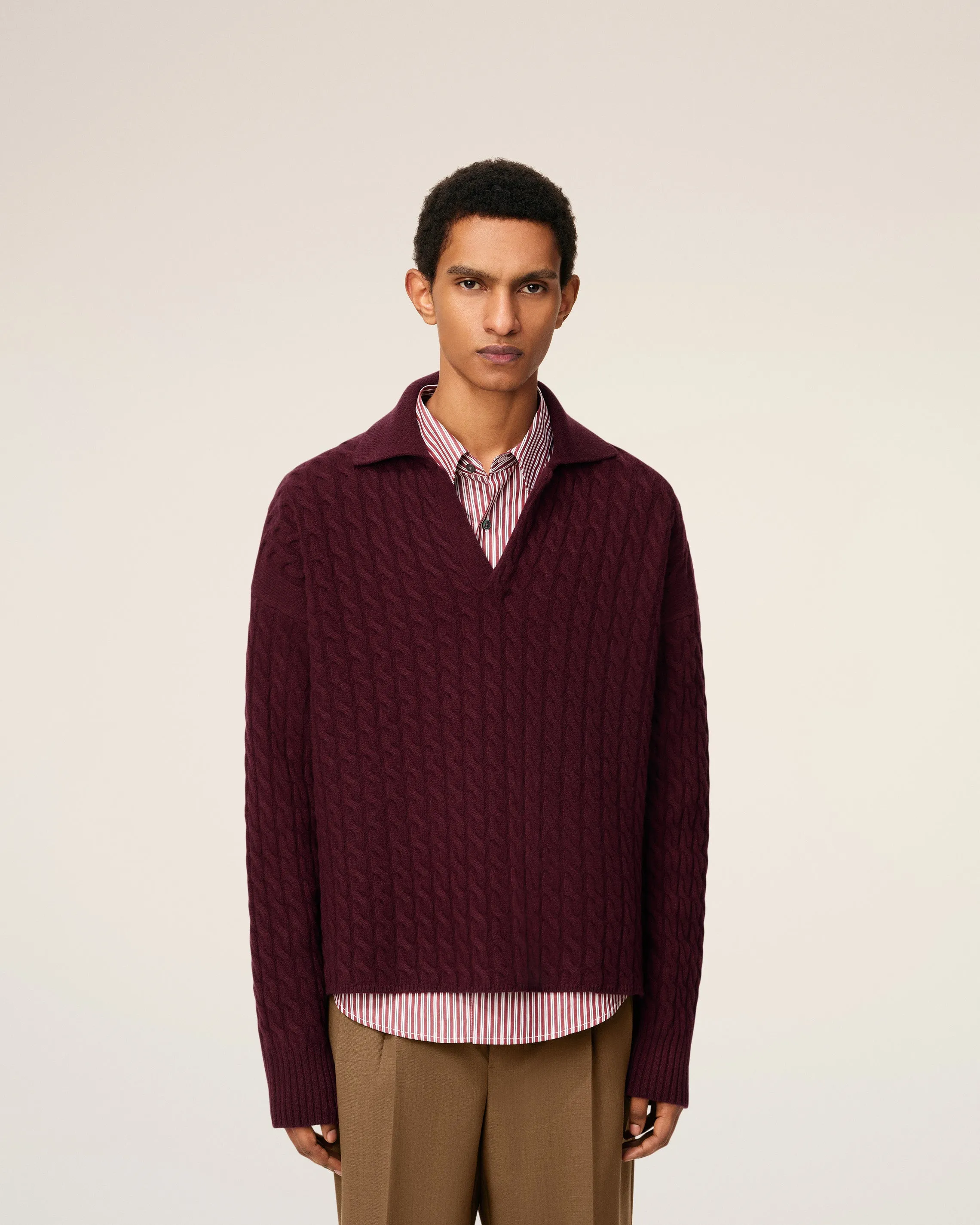 Polo Bordeaux En Laine Torsadée sold by Ami product image thumbnail 3