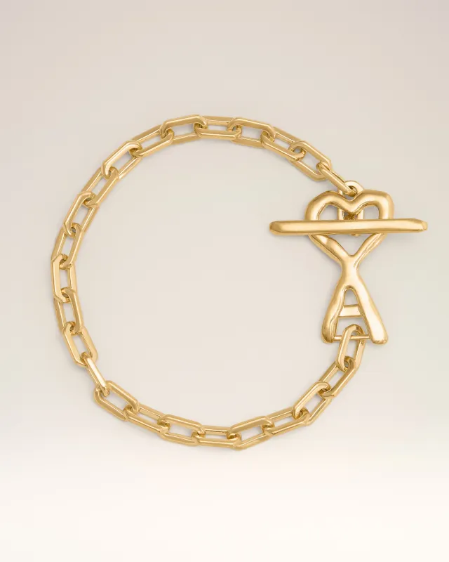 Bracelet Doré Ami De Coeur Martelé En Laiton sold by Ami