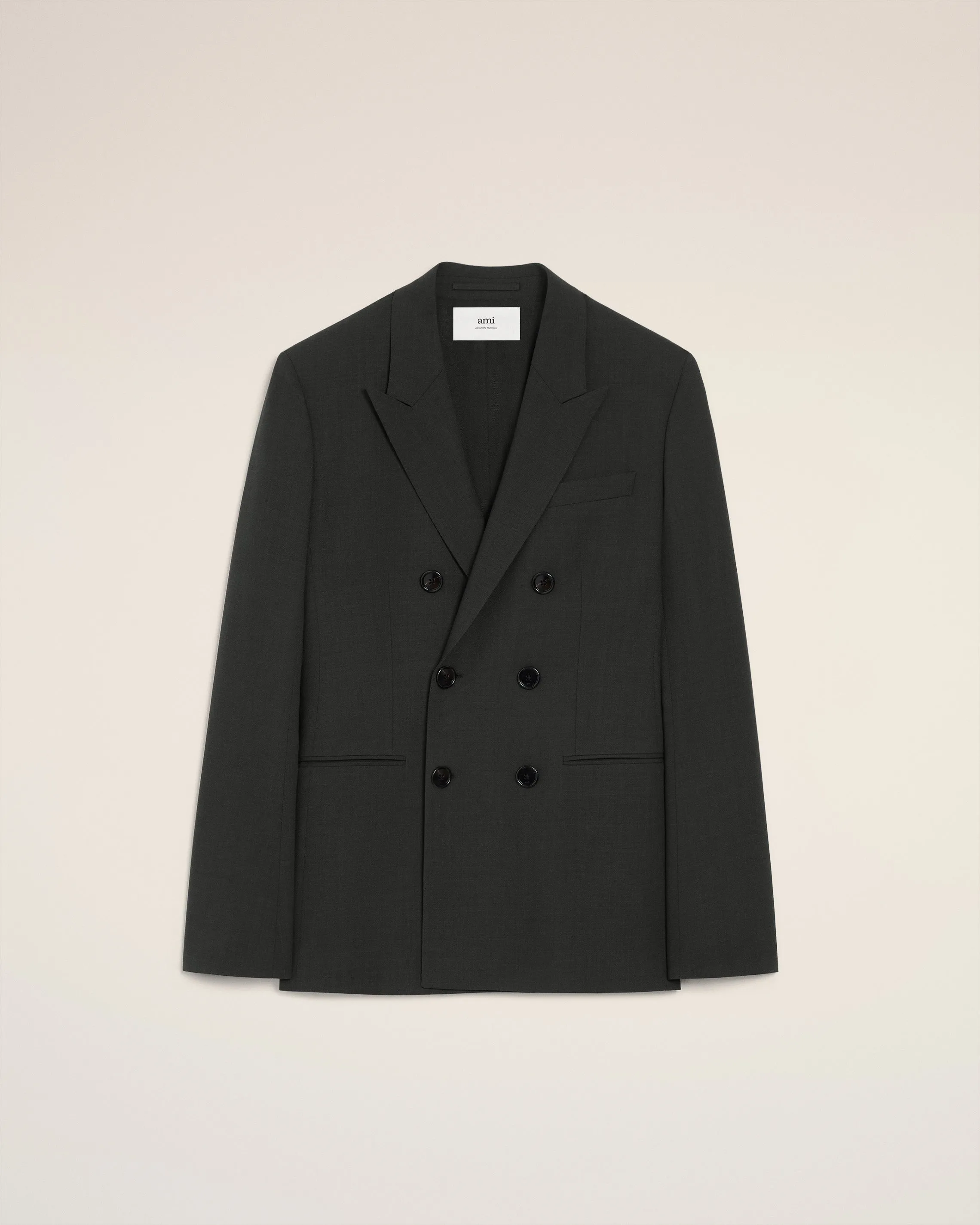 Veste Noire Croisée En Laine sold by Ami