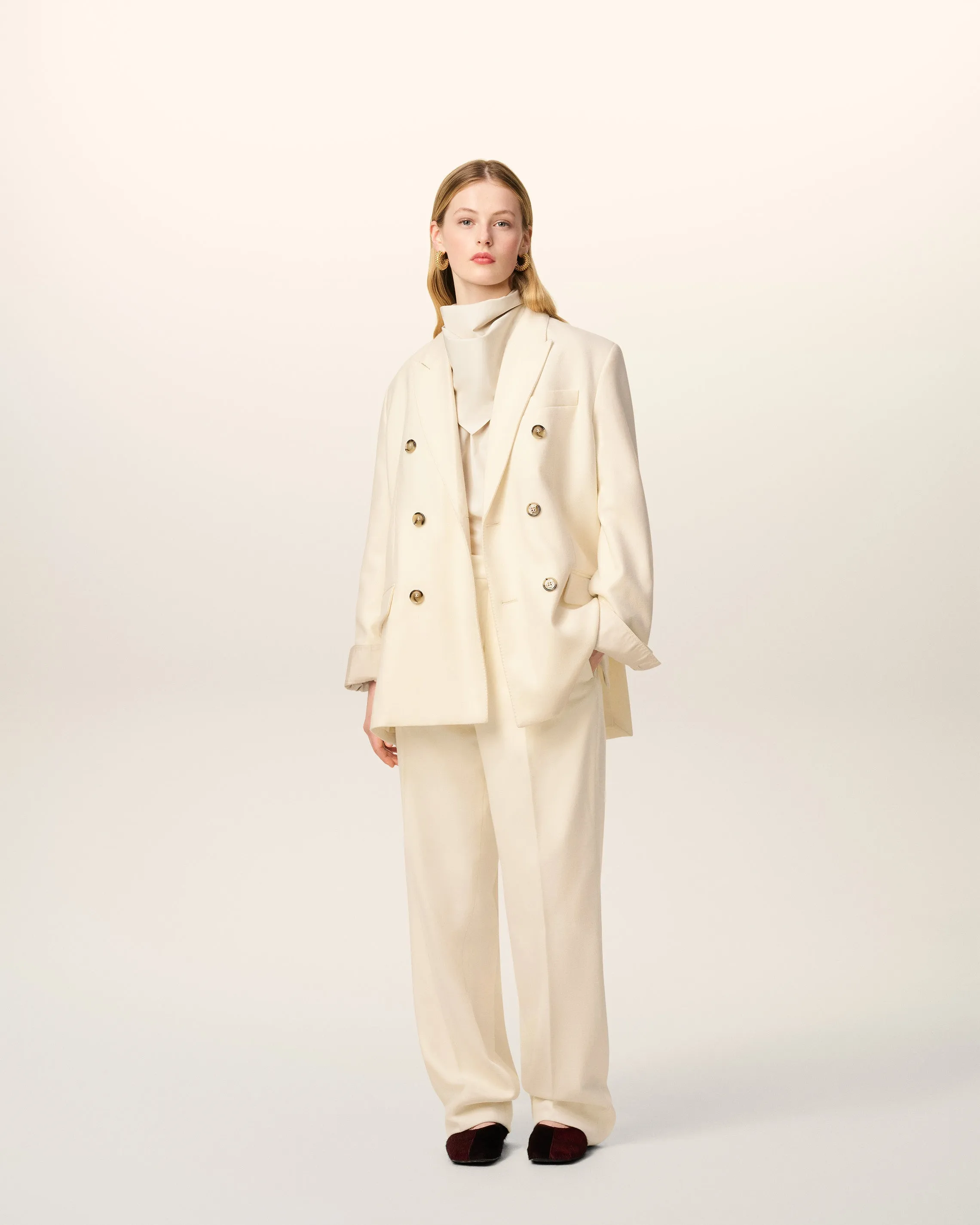 Veste Blanche Ample Croisée En Laine sold by Ami product image thumbnail 2